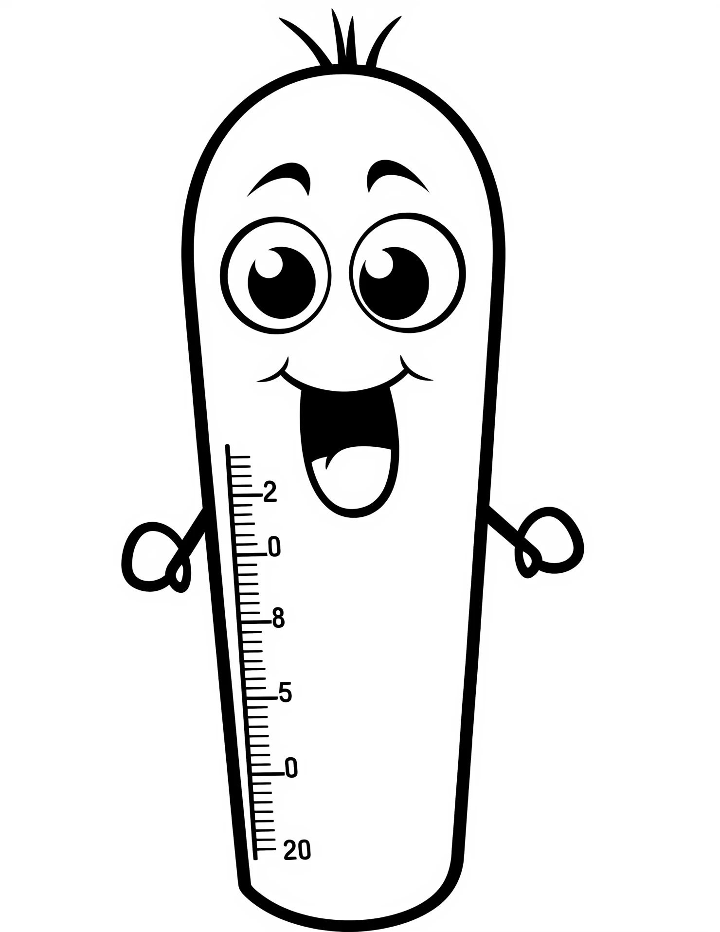 Thermometer for kids coloring page on white color background #33048