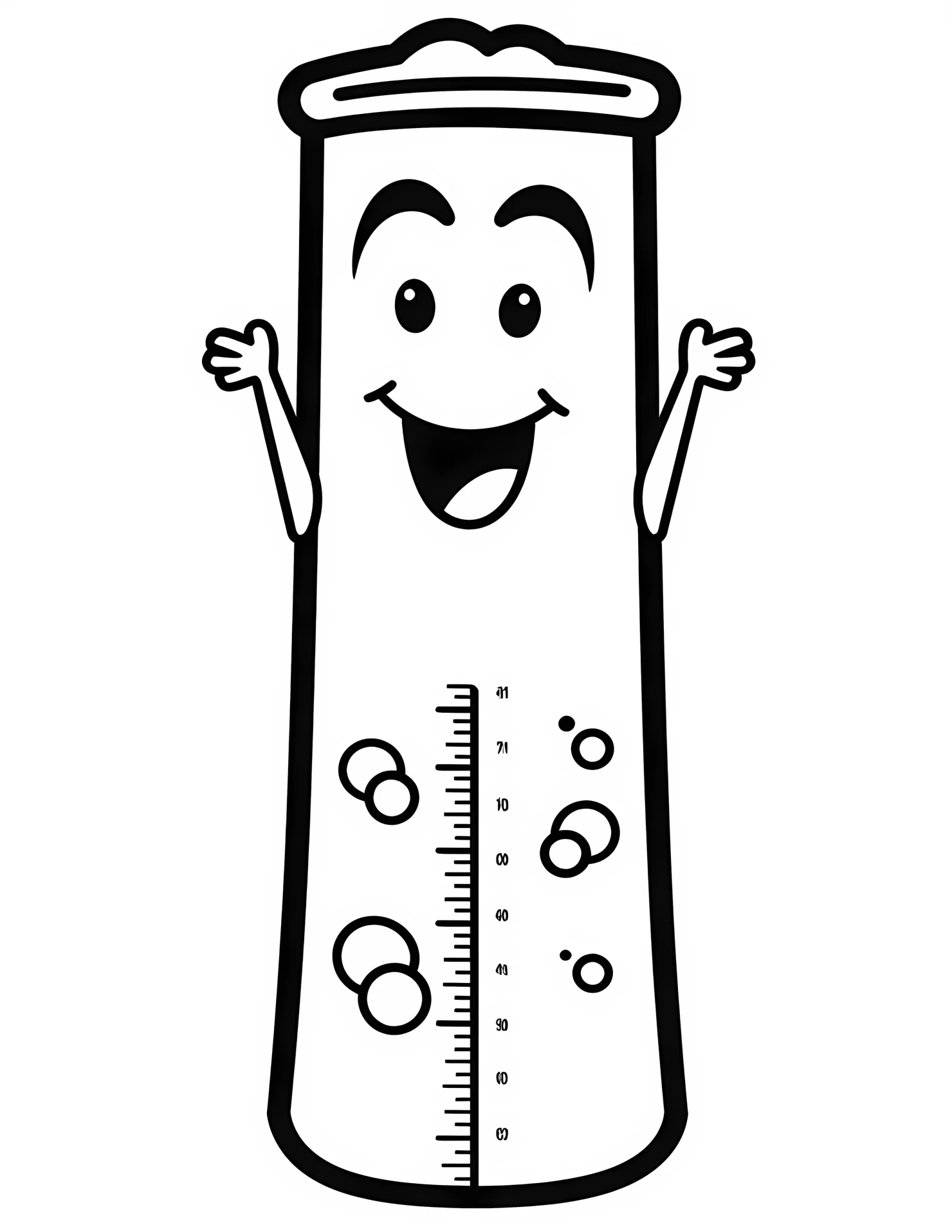 Thermometer for kids coloring page on white color background #33049