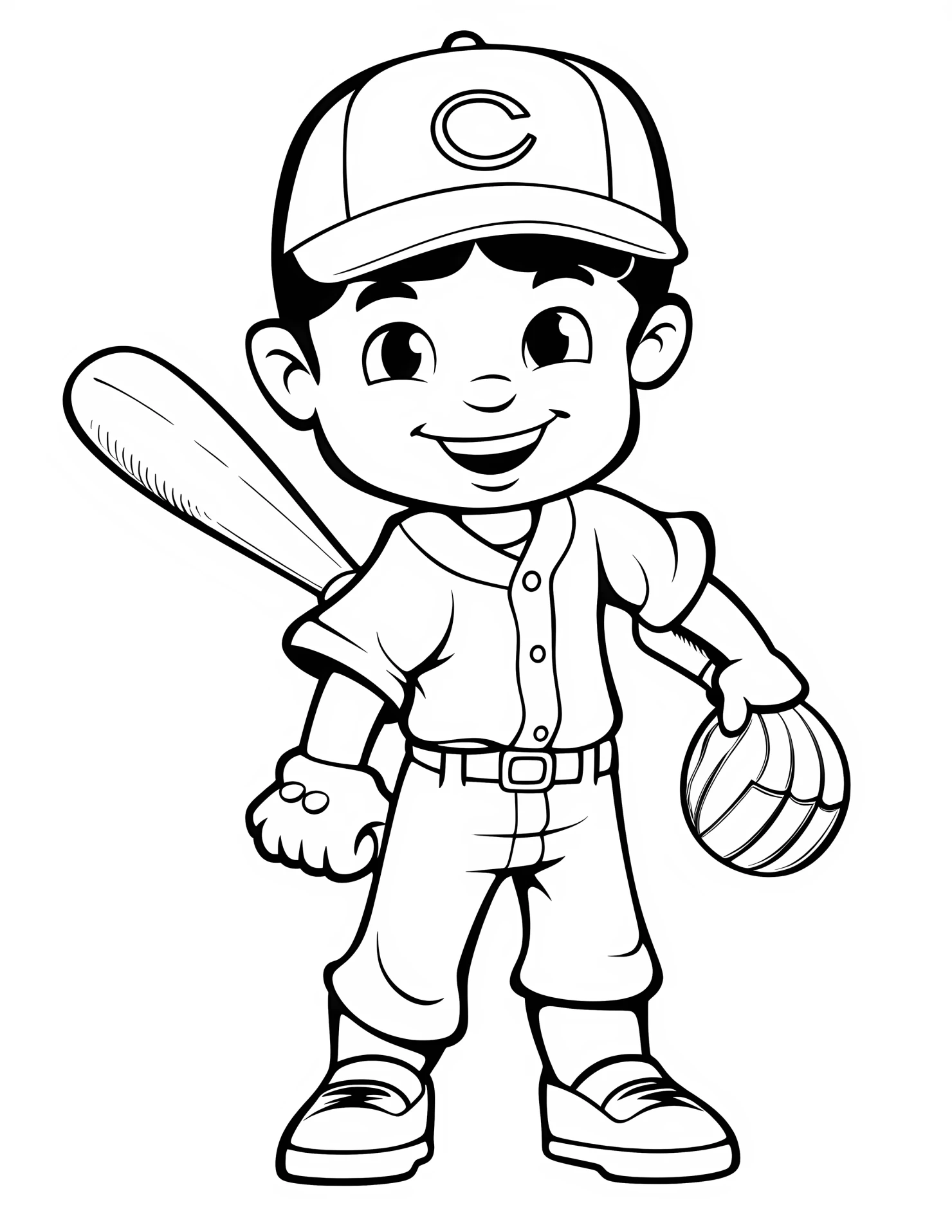 Third baseman for kids coloring page on white color background #33052