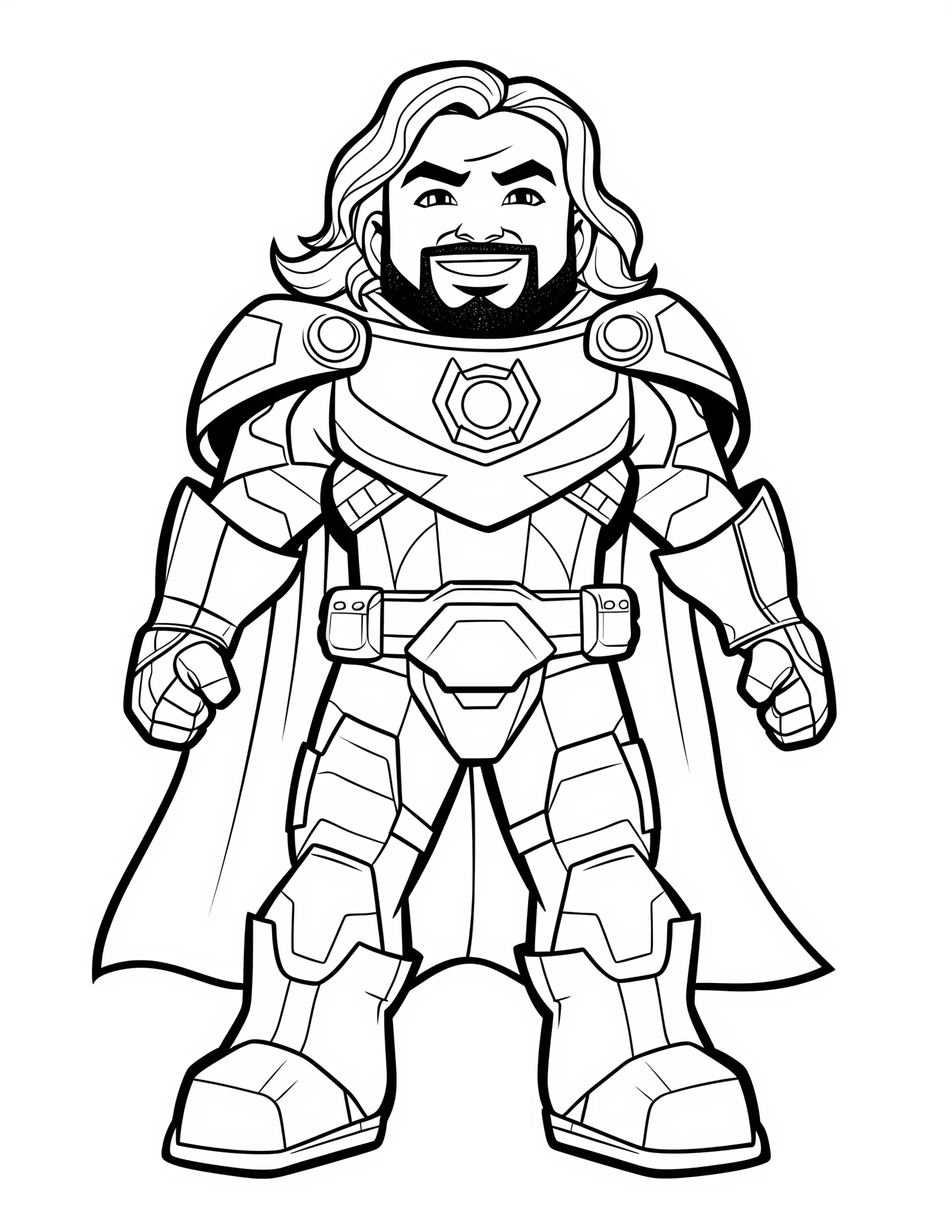Thor for kids coloring page on white color background #33061