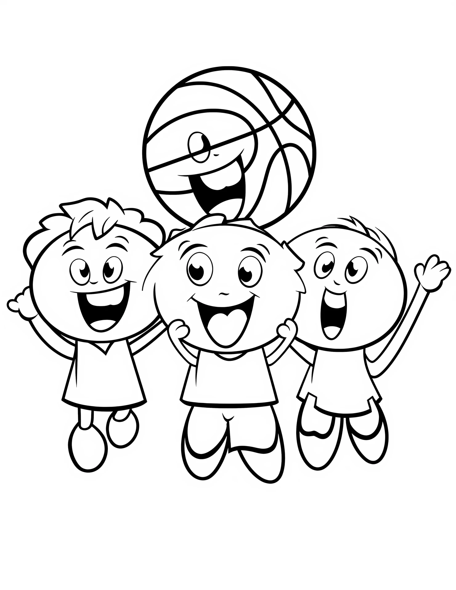 Three point shot for kids coloring page on white color background #33068