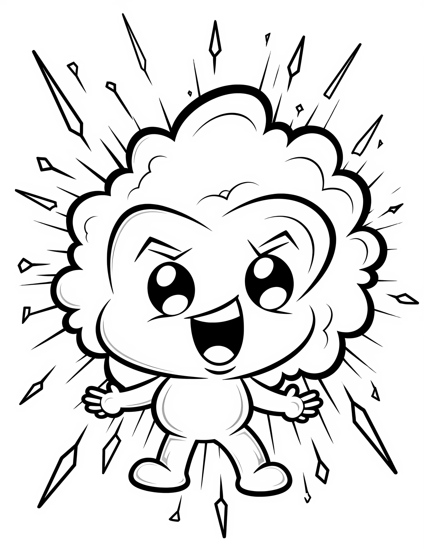 Thunderstorm for kids coloring page on white color background #33070