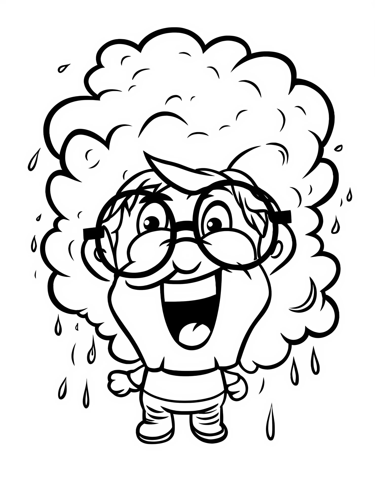 Thunderstorm for kids coloring page on white color background #33071