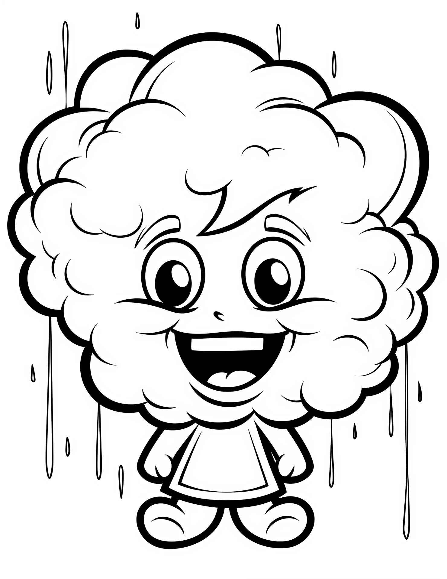 Thunderstorm for kids coloring page on white color background #33072