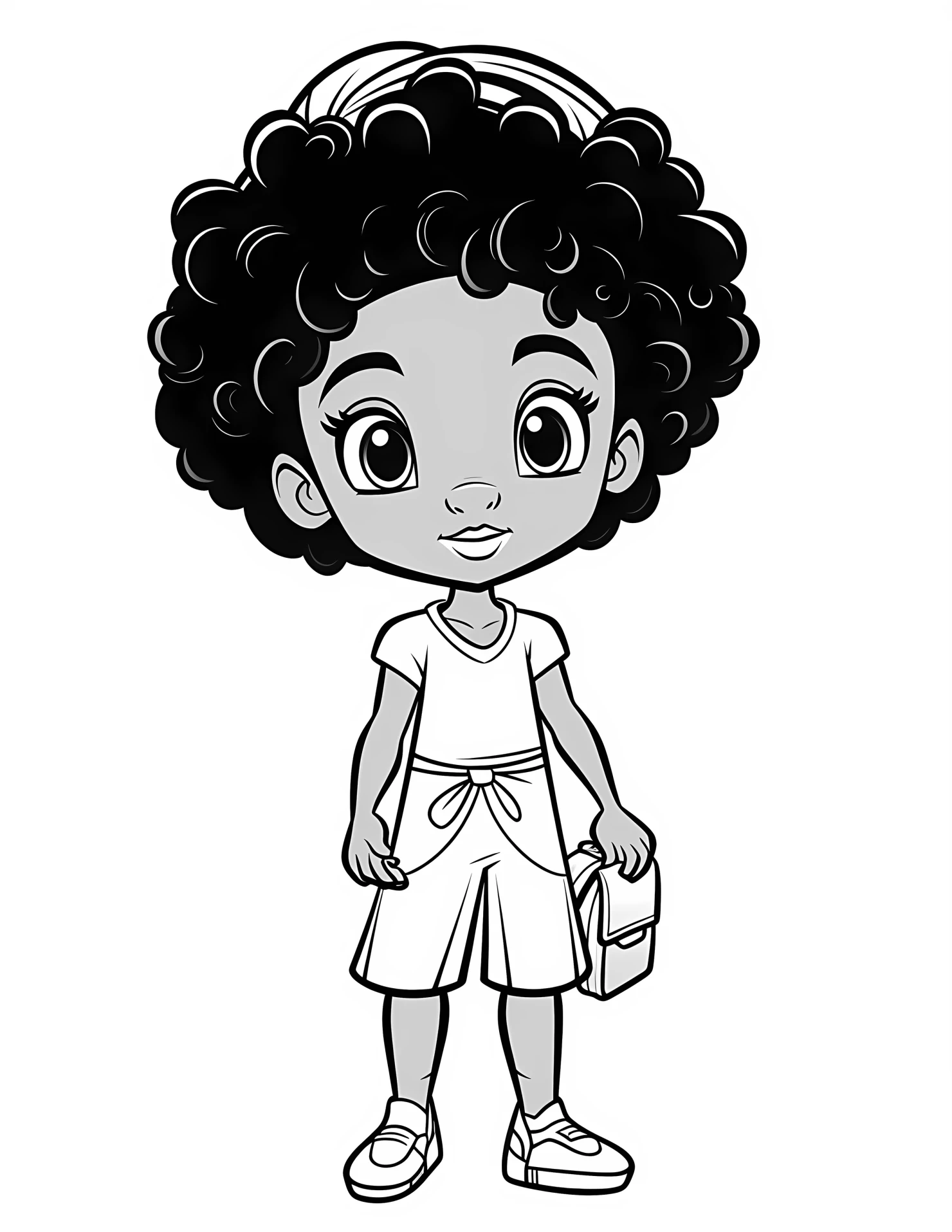 Tiana for kids coloring page on white color background #33074