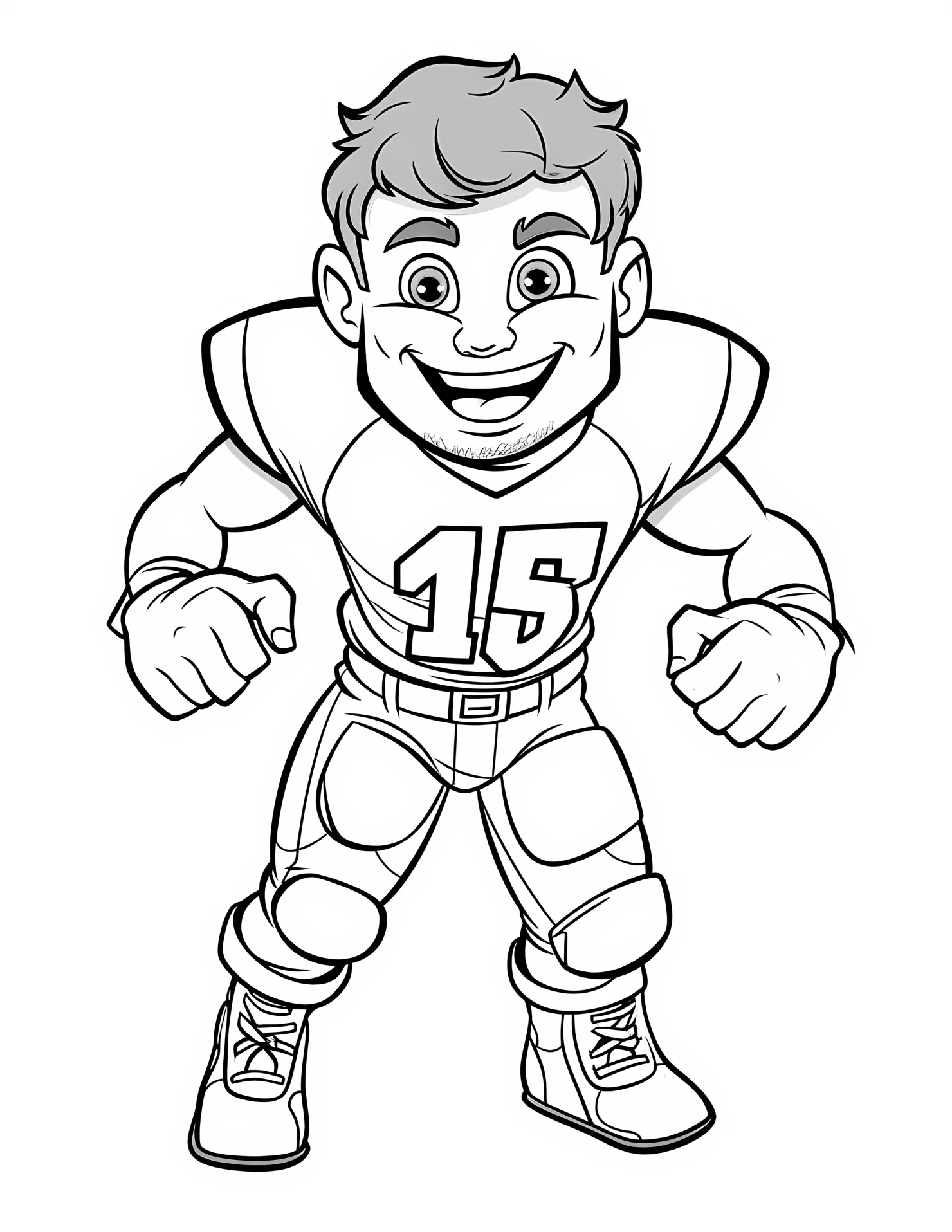 Tight end for kids coloring page on white color background #33088