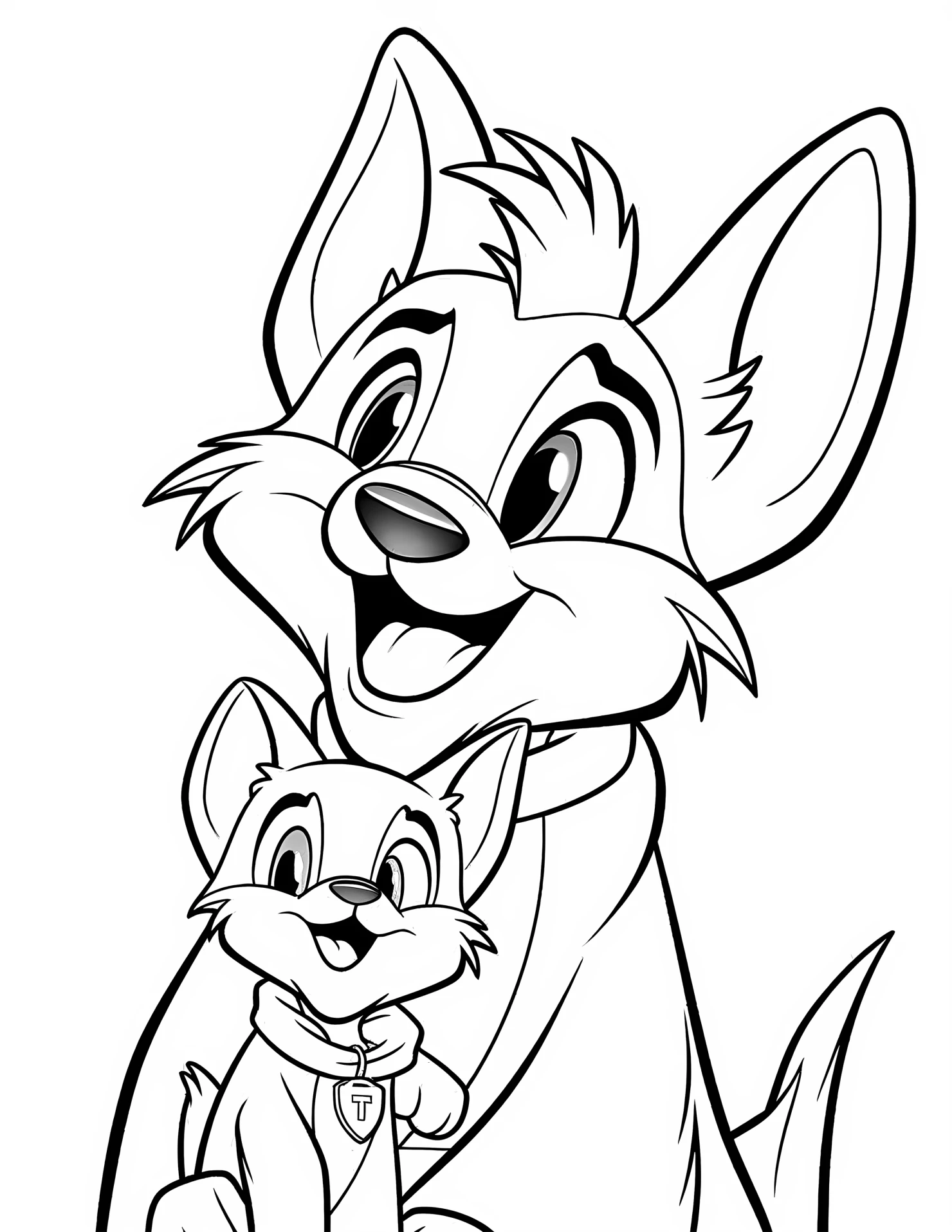 Tom and Jerry for kids coloring page on white color background #33091