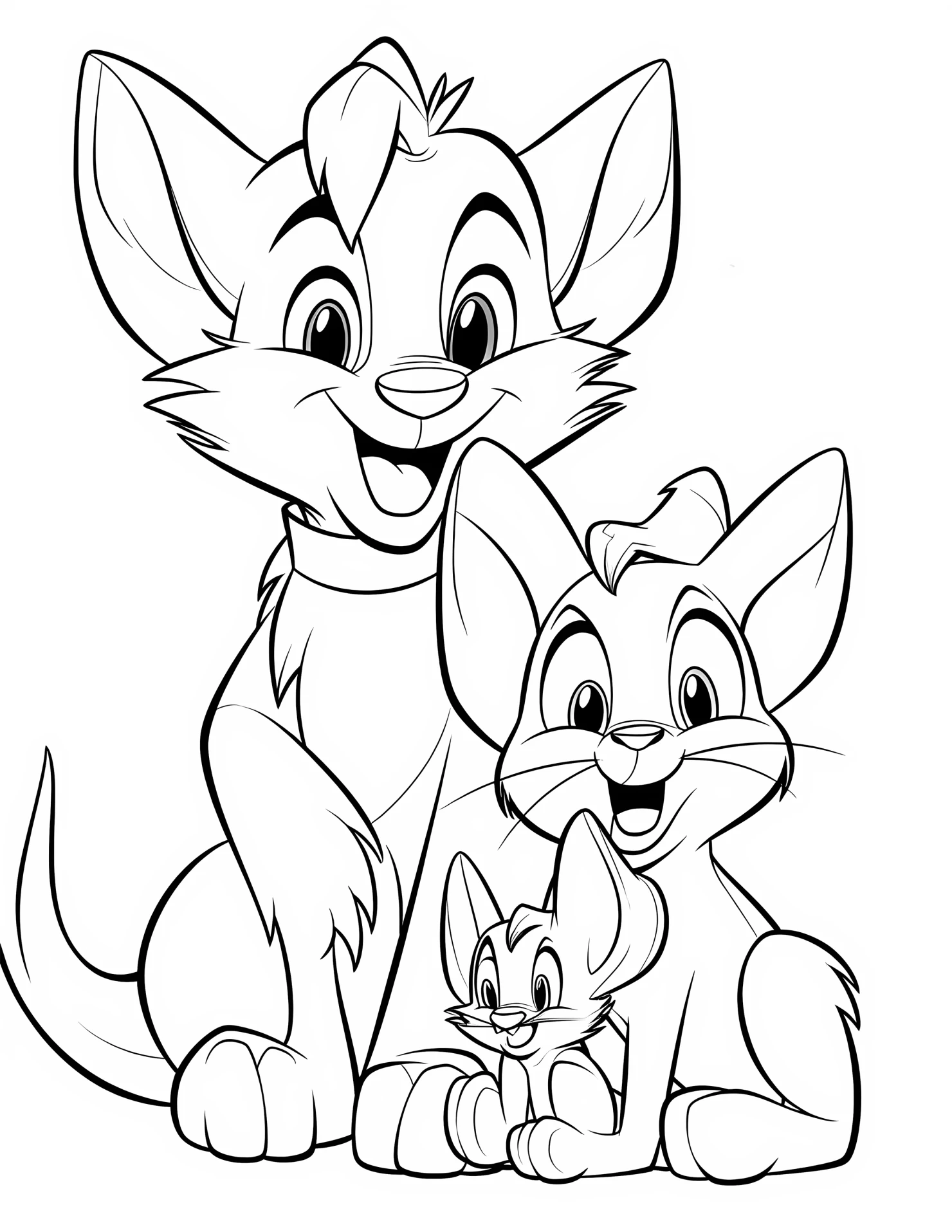 Tom and Jerry for kids coloring page on white color background #33092