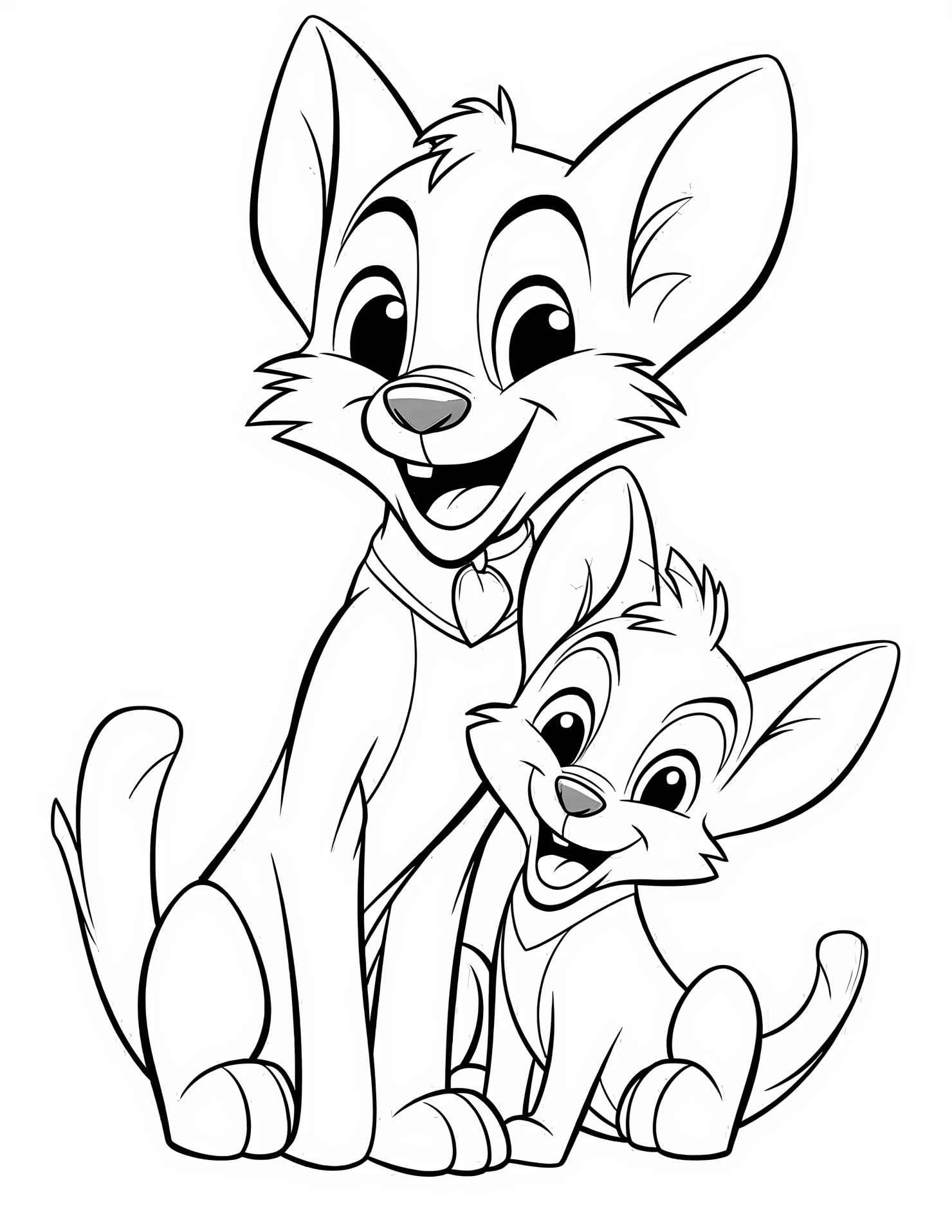 Tom and Jerry for kids coloring page on white color background #33093
