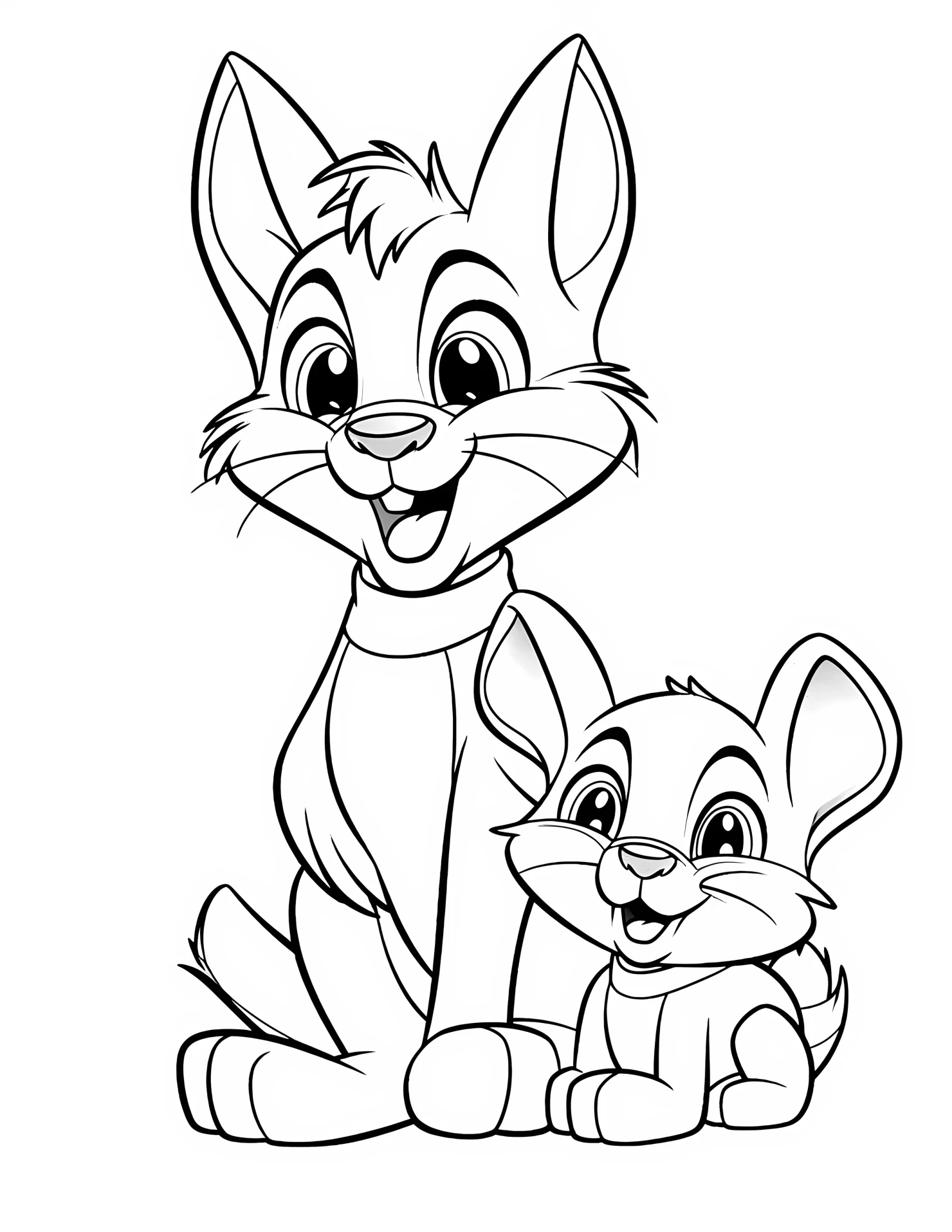Tom and Jerry for kids coloring page on white color background #33094