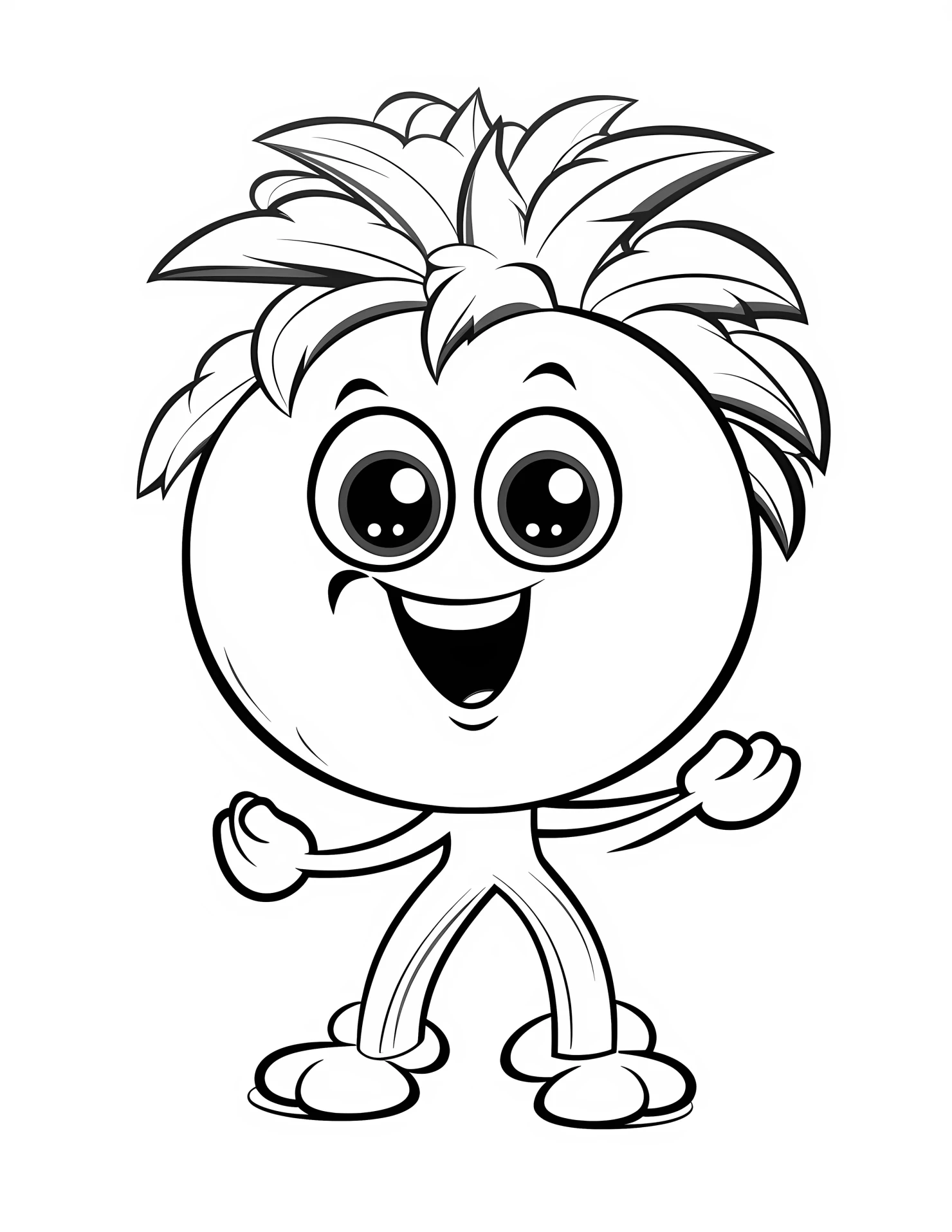 Tomato for kids coloring page on white color background #33100