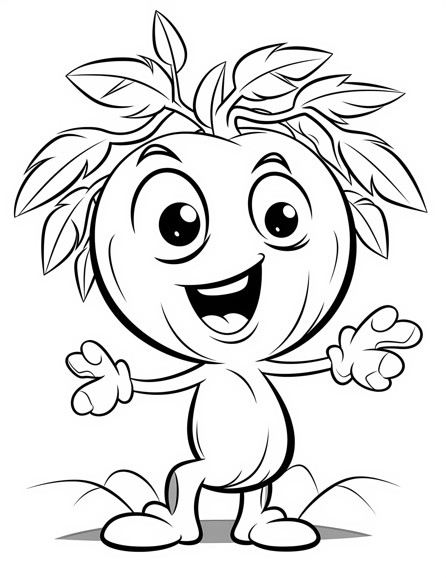 Tomato for kids coloring page on white color background #33102