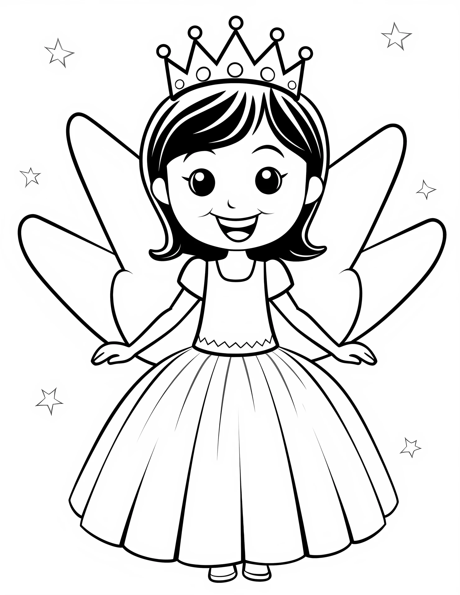 Tooth fairy for kids coloring page on white color background #33105