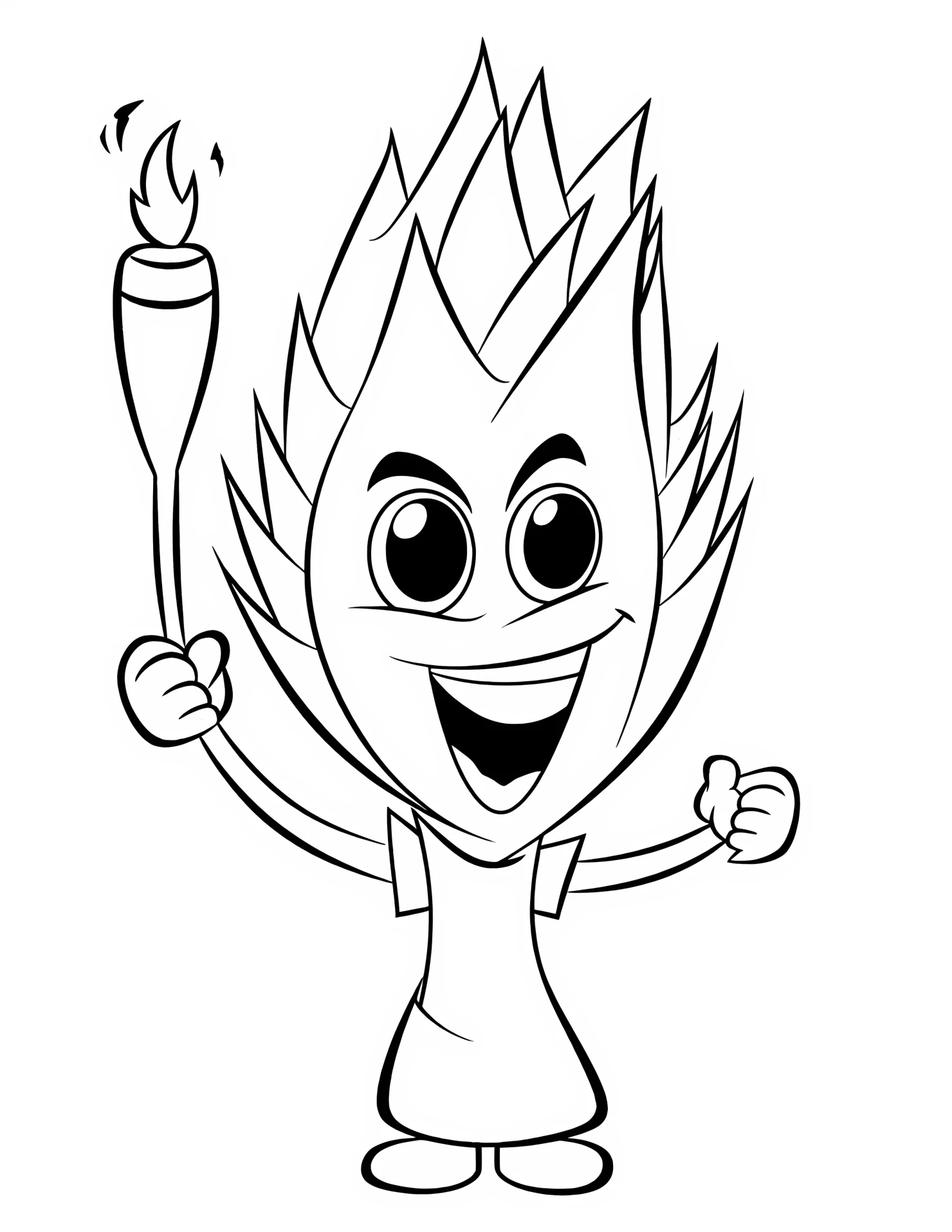 Torch for kids coloring page on white color background #33110