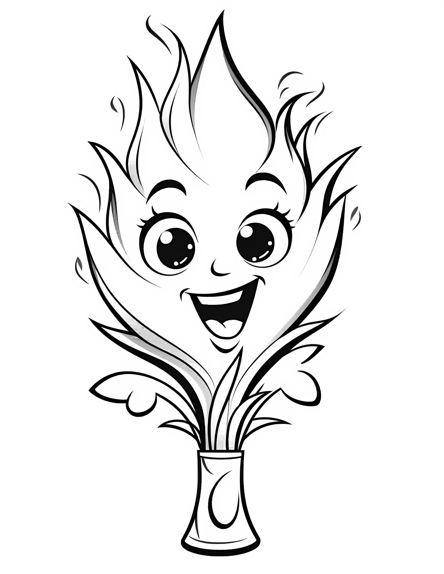 Torch for kids coloring page on white color background #33111