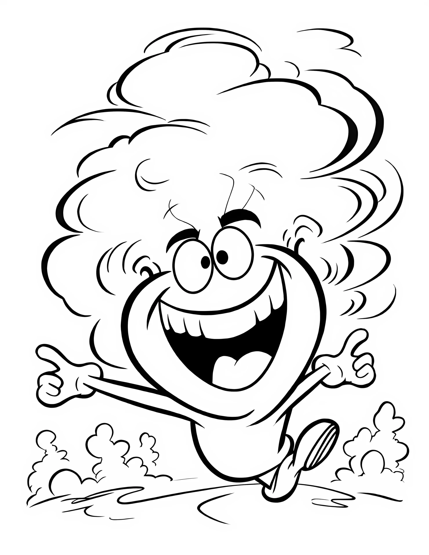 Tornado for kids coloring page on white color background #33113