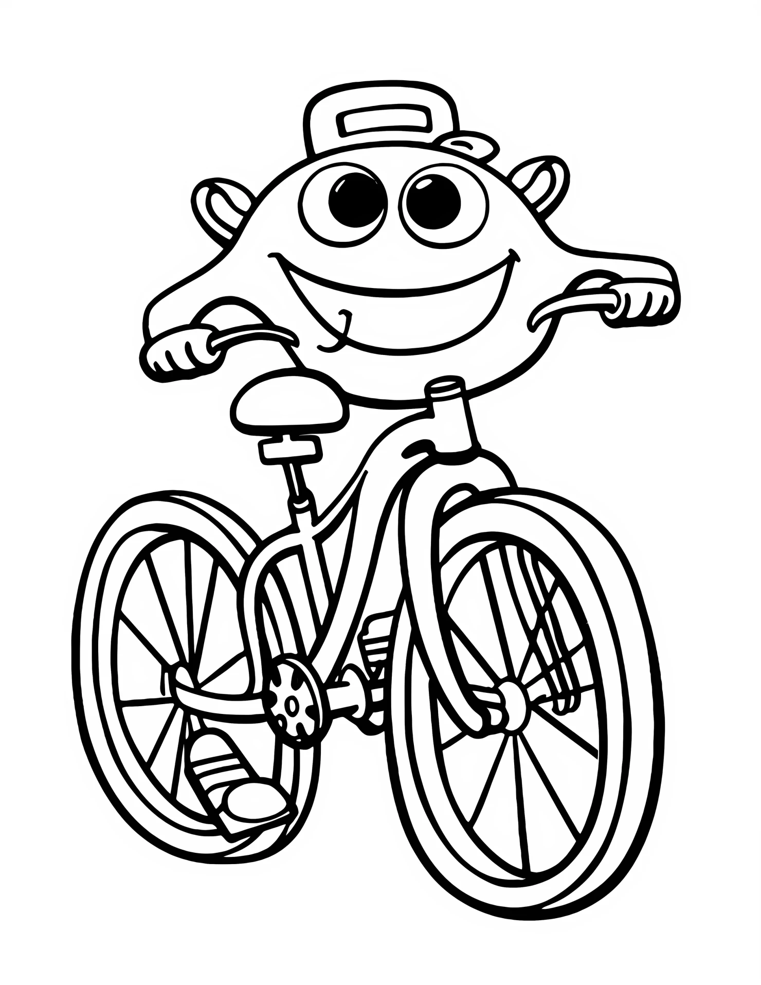 Touring bike for kids coloring page on white color background #33116