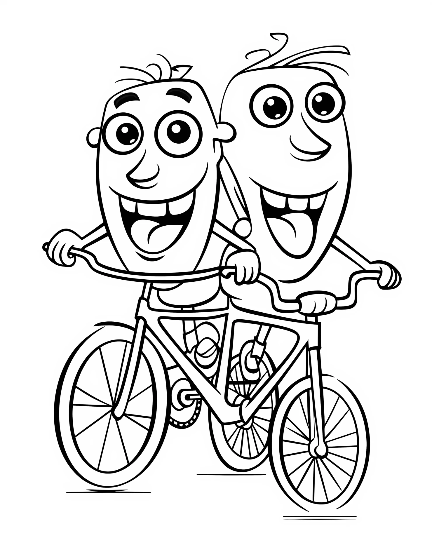 Touring bike for kids coloring page on white color background #33117