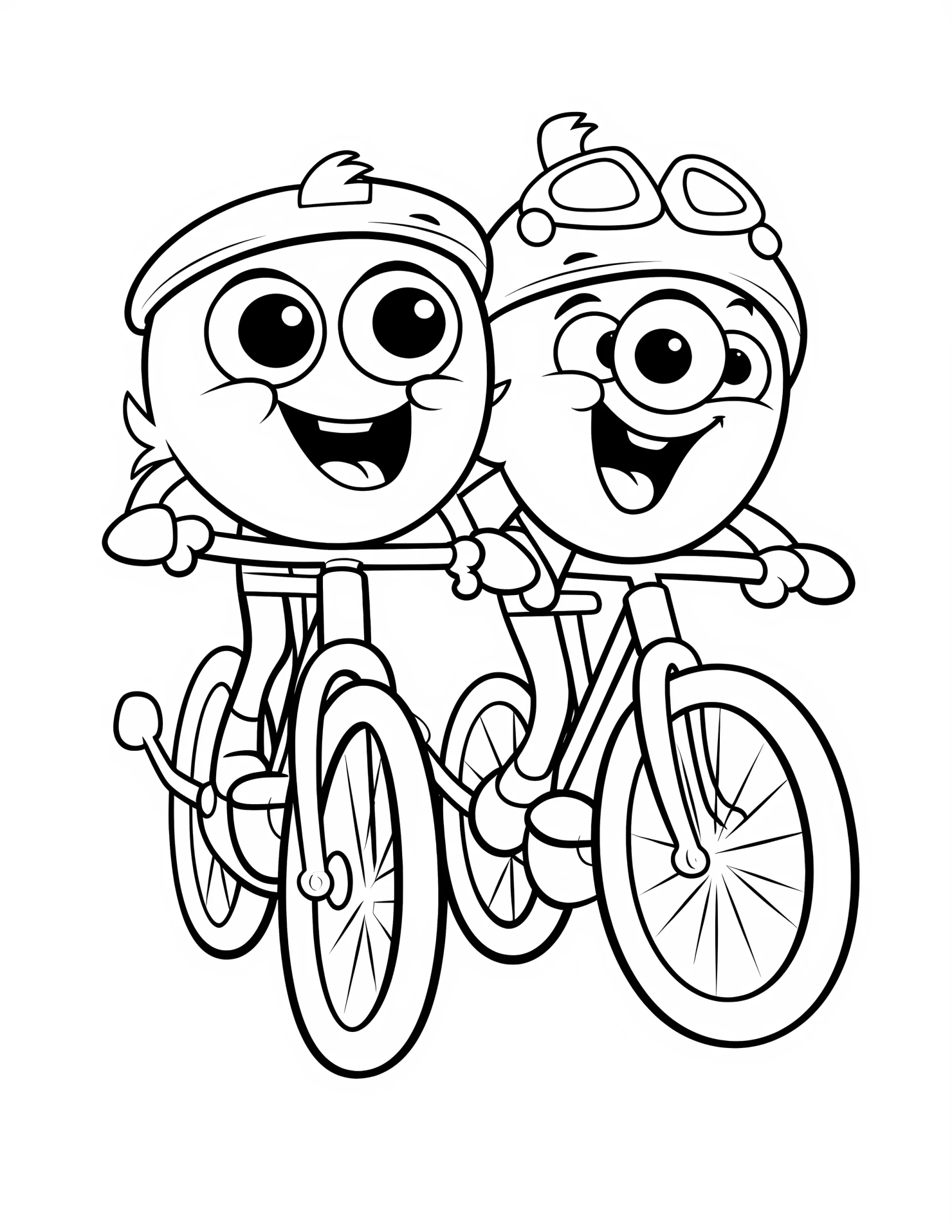 Touring bike for kids coloring page on white color background #33118