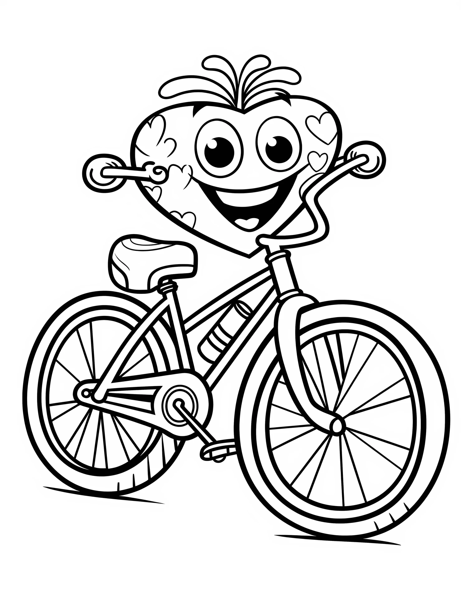 Touring bike for kids coloring page on white color background #33119
