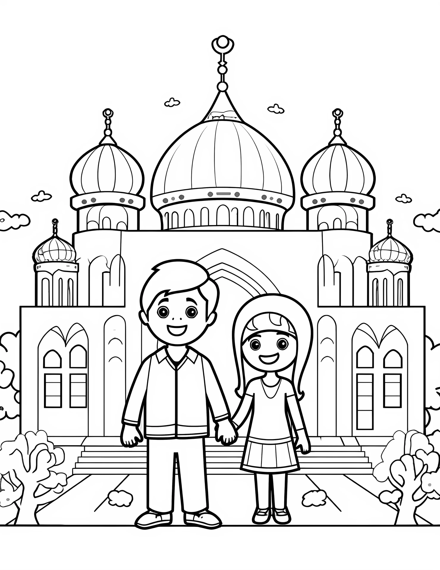 Tourist attraction for kids coloring page on white color background #33126