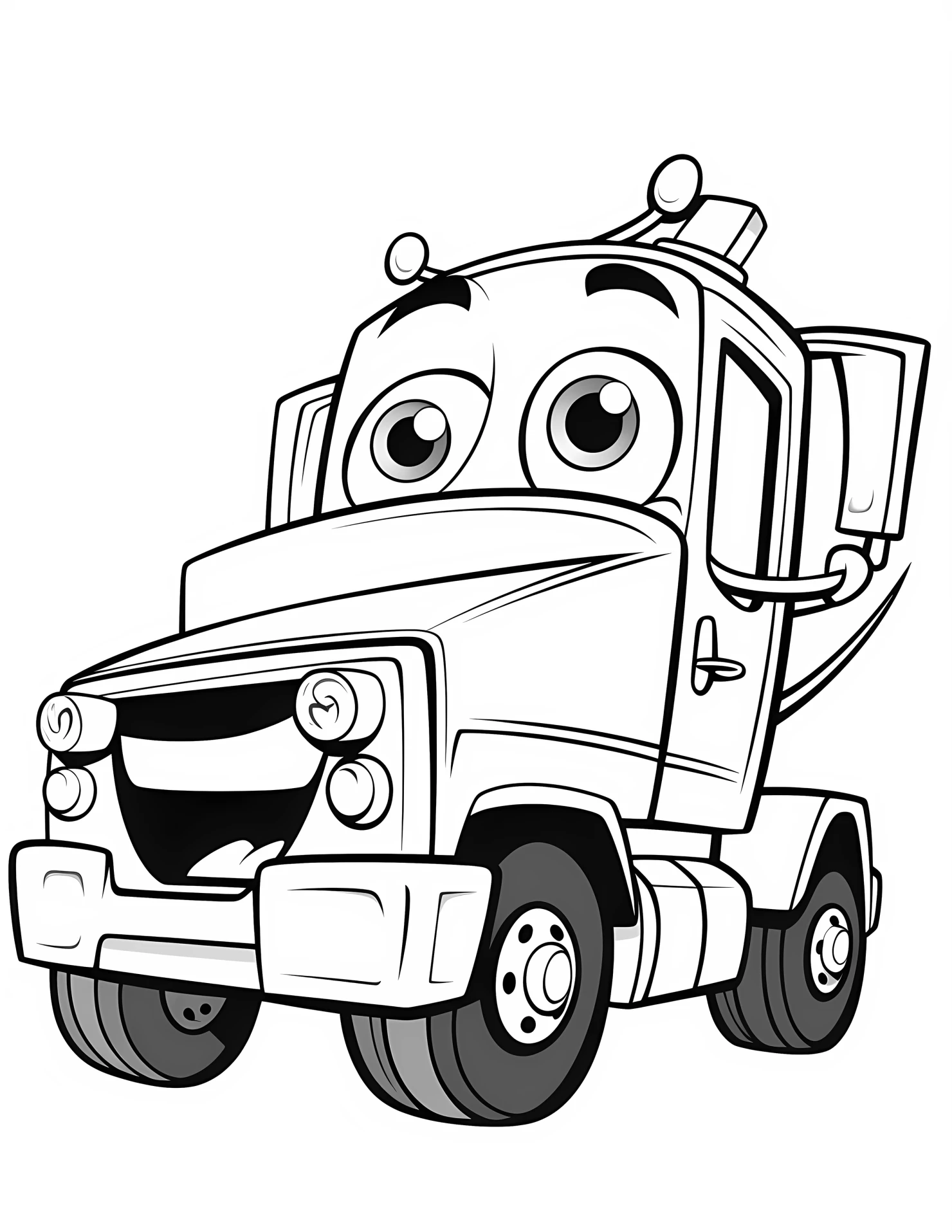 Tow truck for kids coloring page on white color background #33128