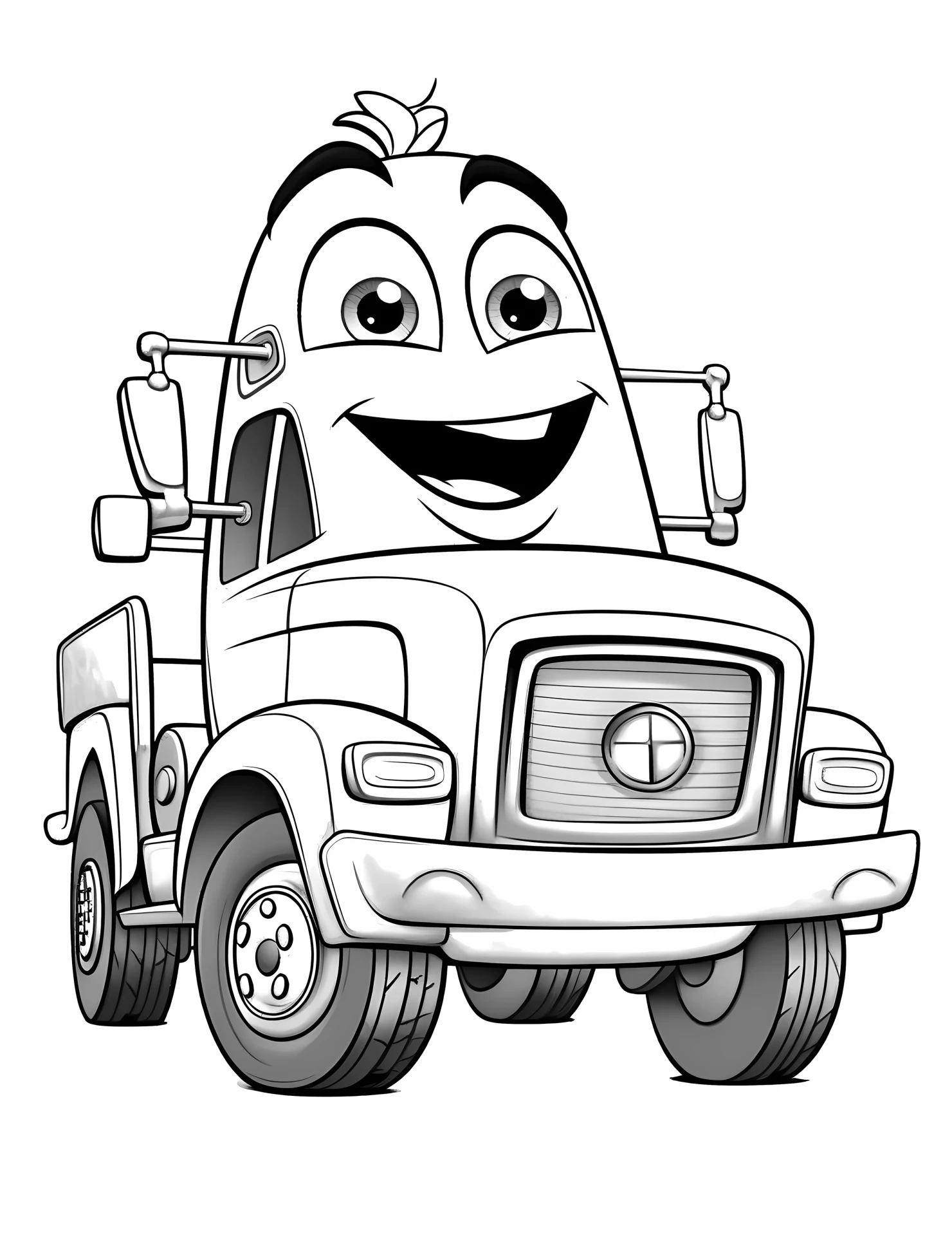 Tow truck for kids coloring page on white color background #33129