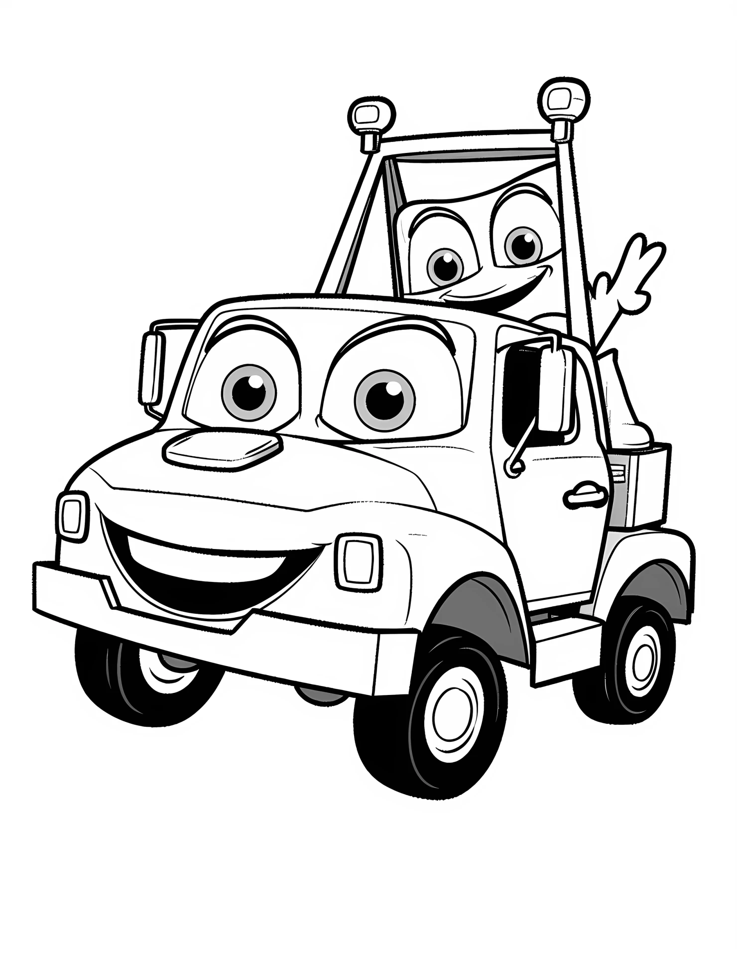 Tow truck for kids coloring page on white color background #33130