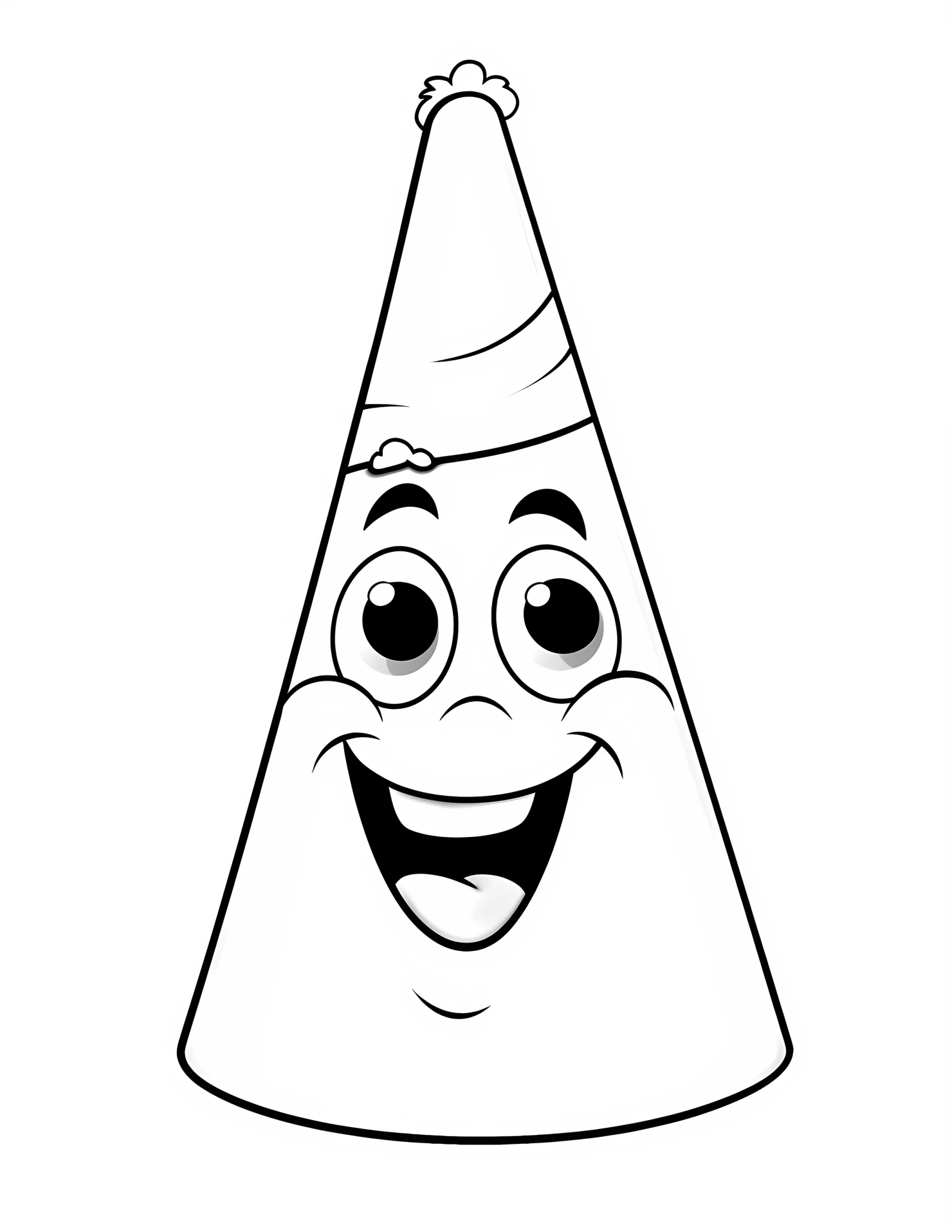 Traffic cone for kids coloring page on white color background #33132