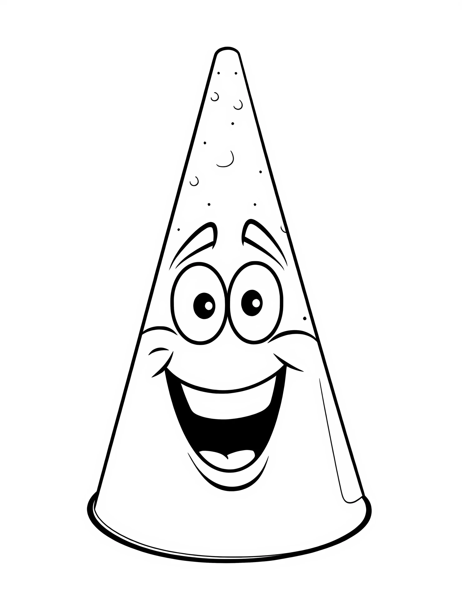 Traffic cone for kids coloring page on white color background #33134