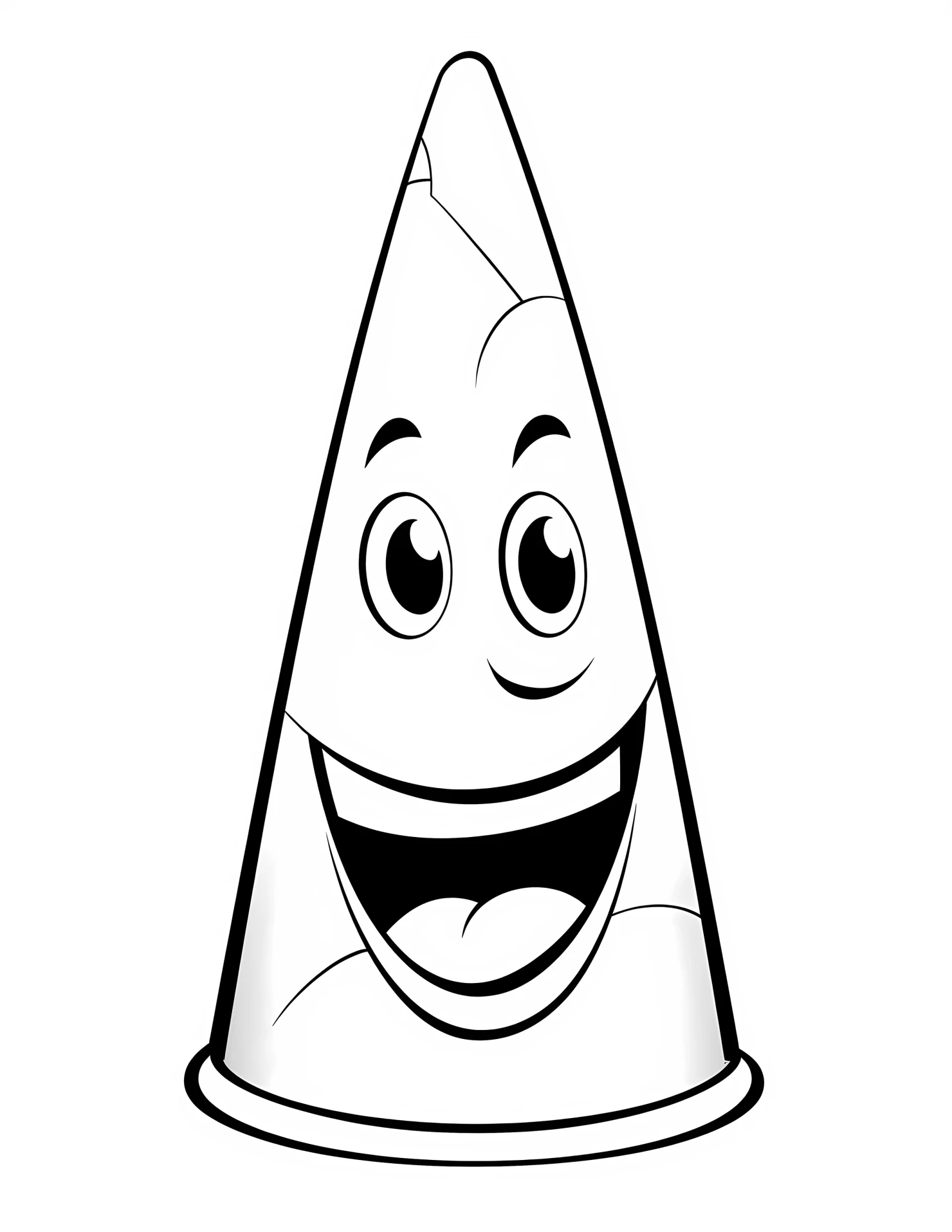 Traffic cone for kids coloring page on white color background #33135