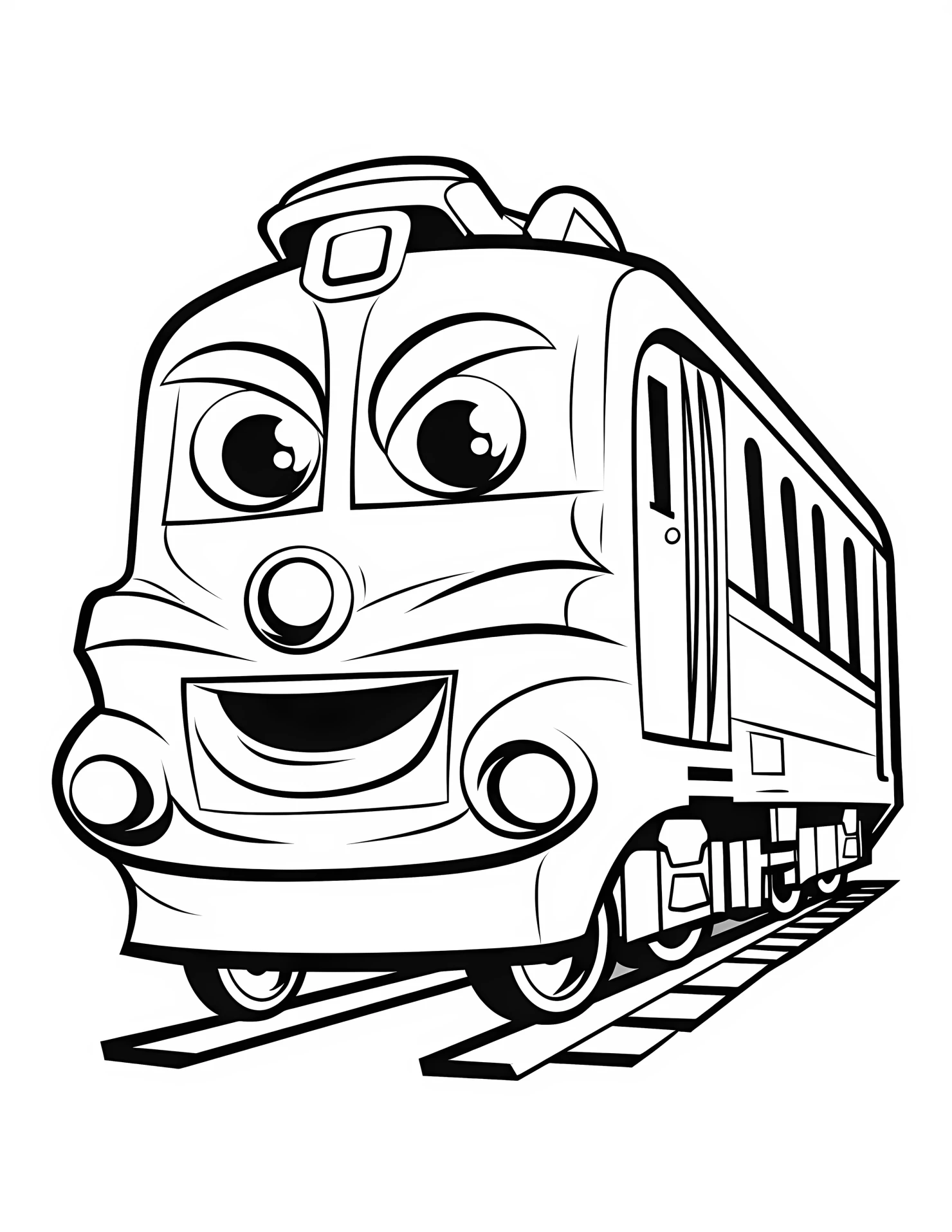 Train for kids coloring page on white color background #33136