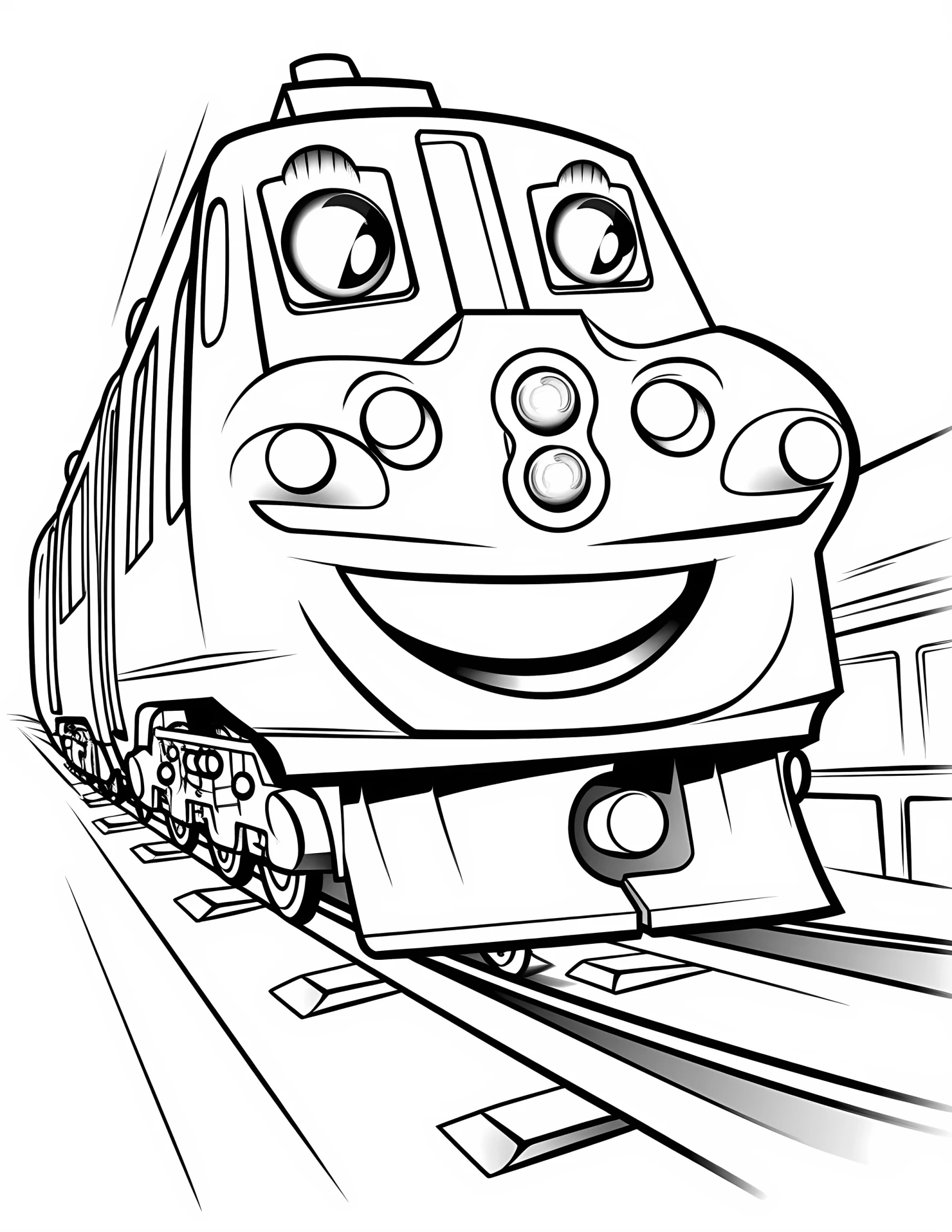Train for kids coloring page on white color background #33137