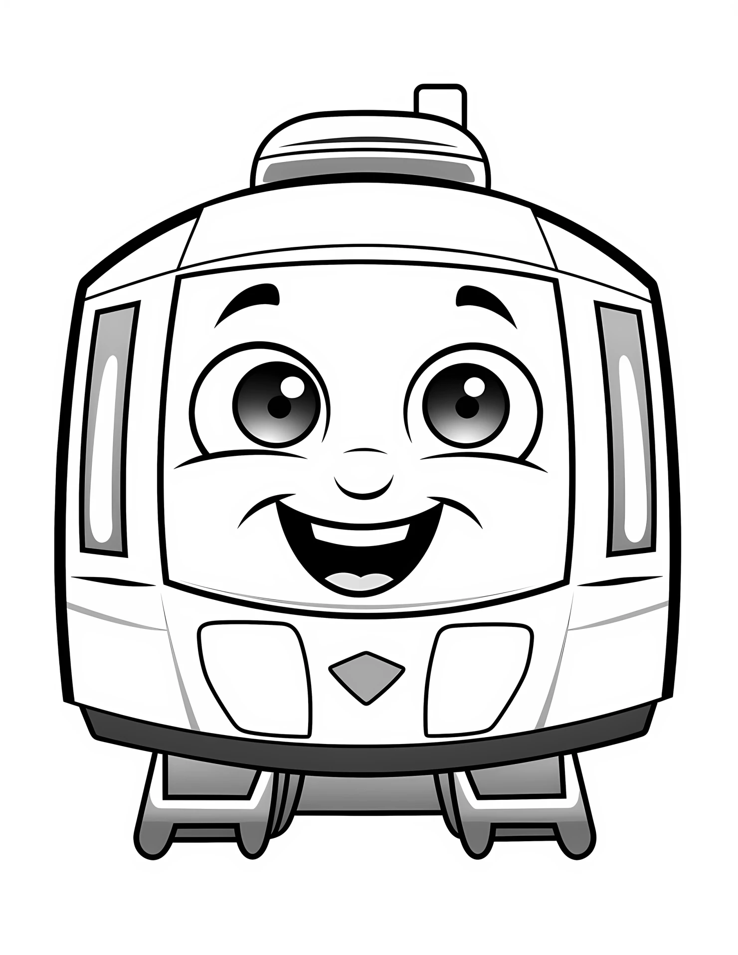 Tram for kids coloring page on white color background #33140