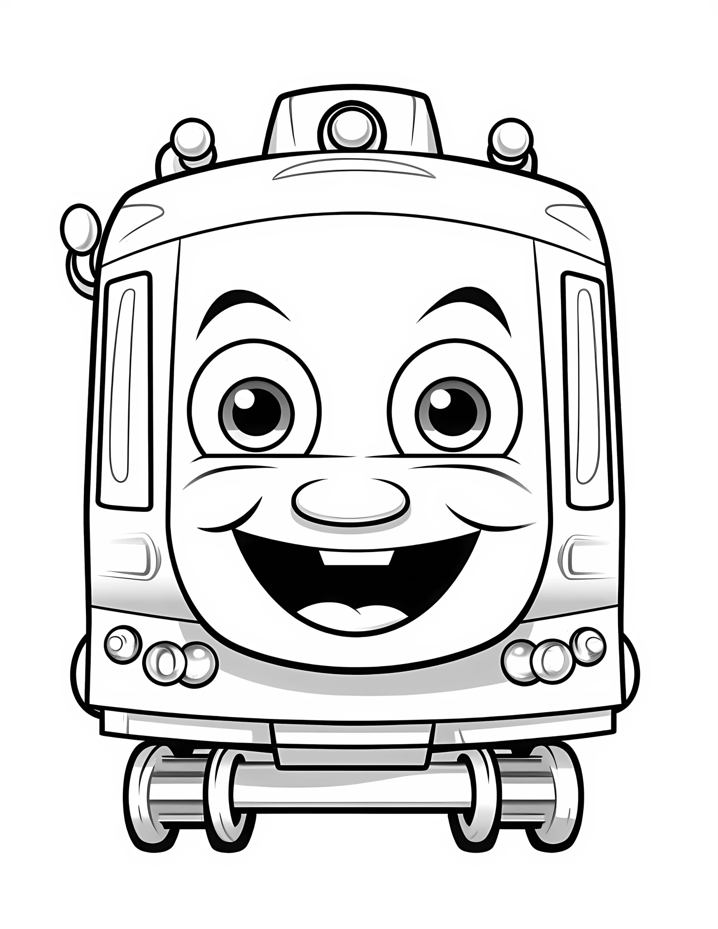 Tram for kids coloring page on white color background #33144