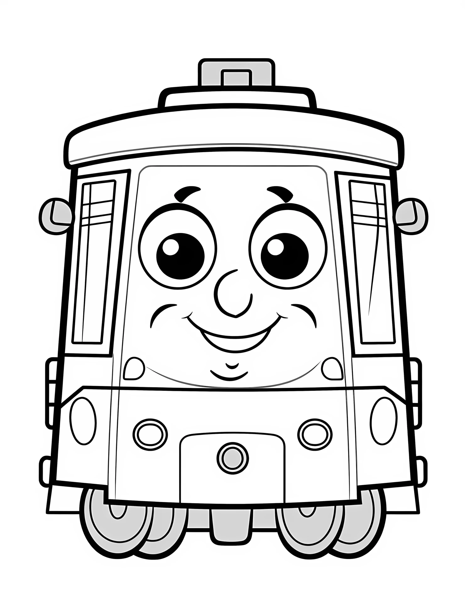 Tram for kids coloring page on white color background #33145