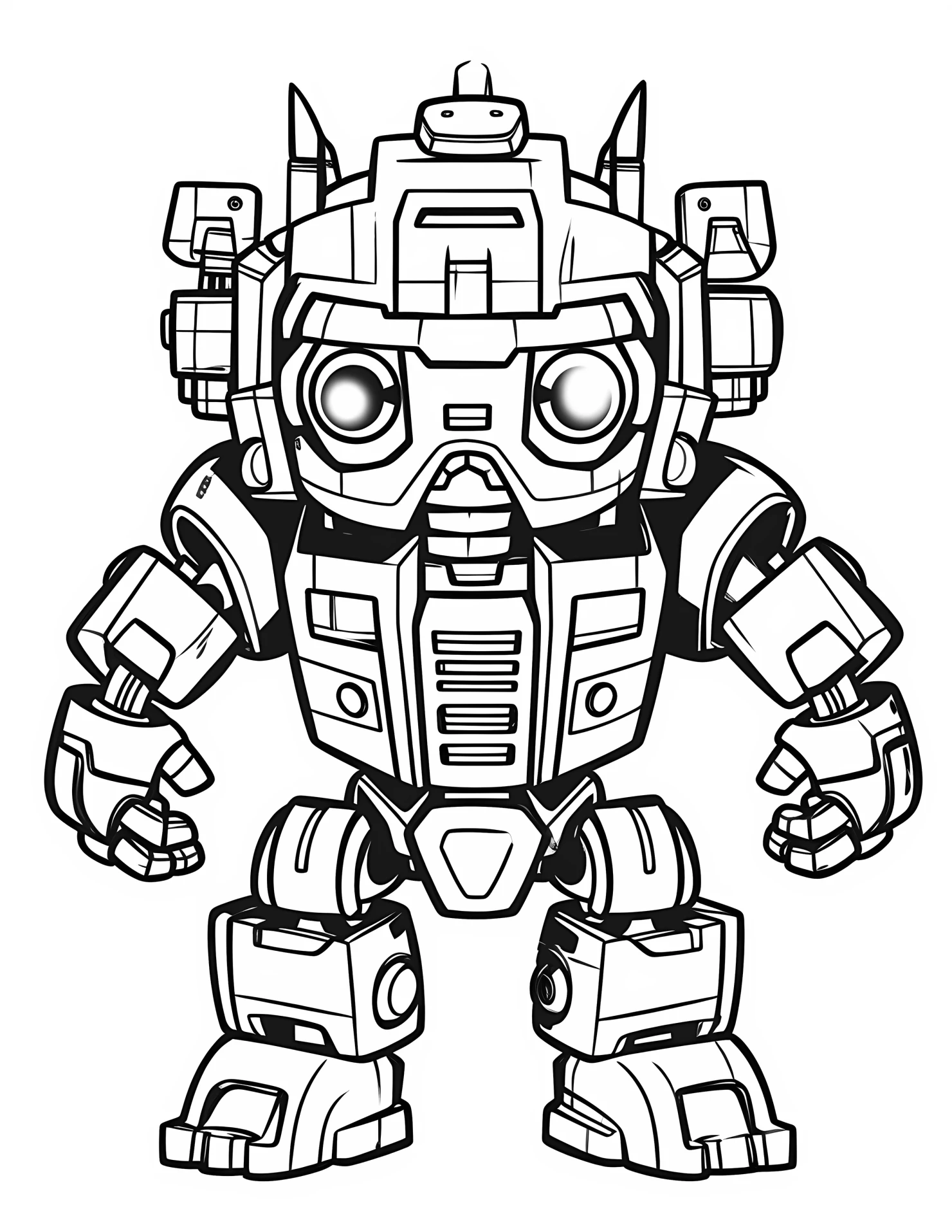 Transformer for kids coloring page on white color background #33149
