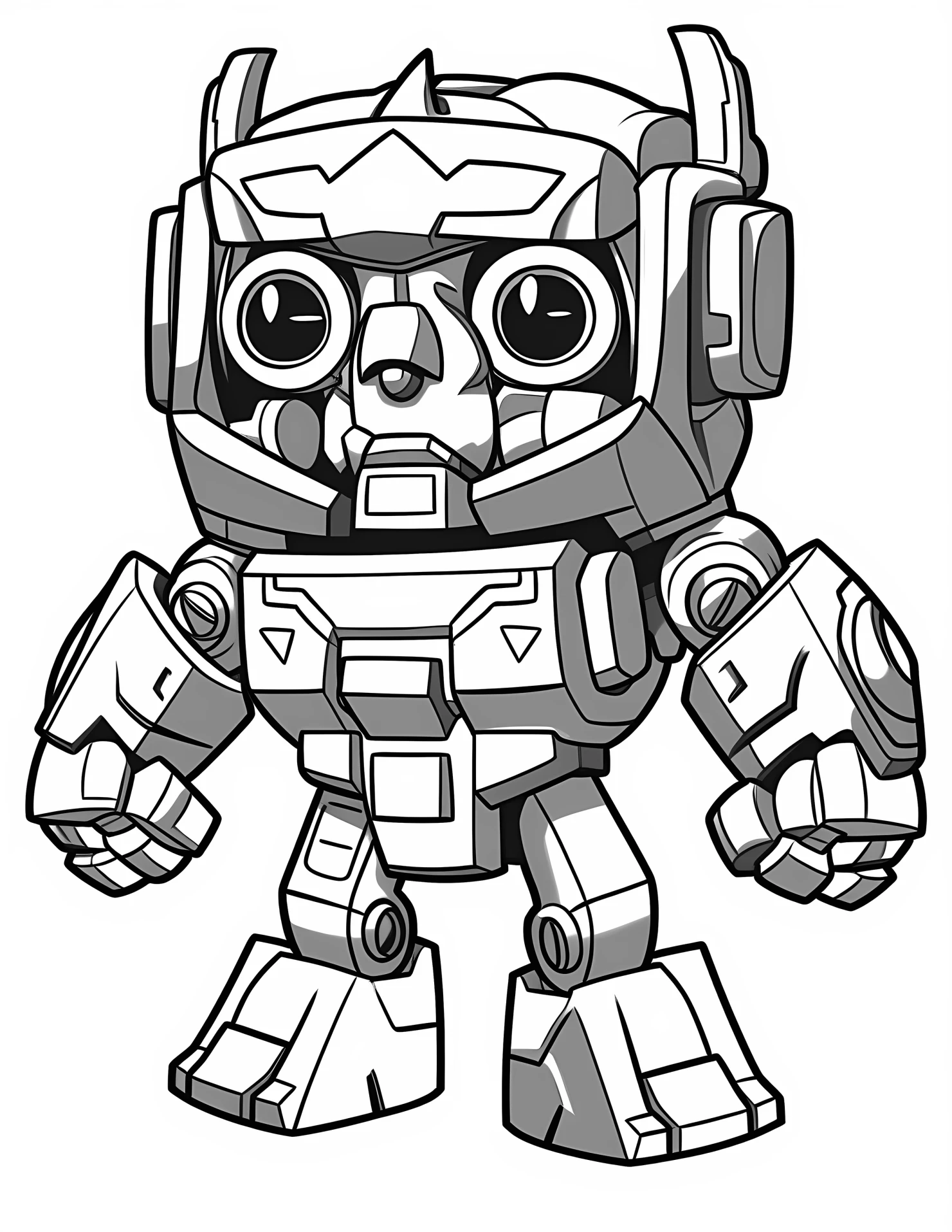 Transformer for kids coloring page on white color background #33150