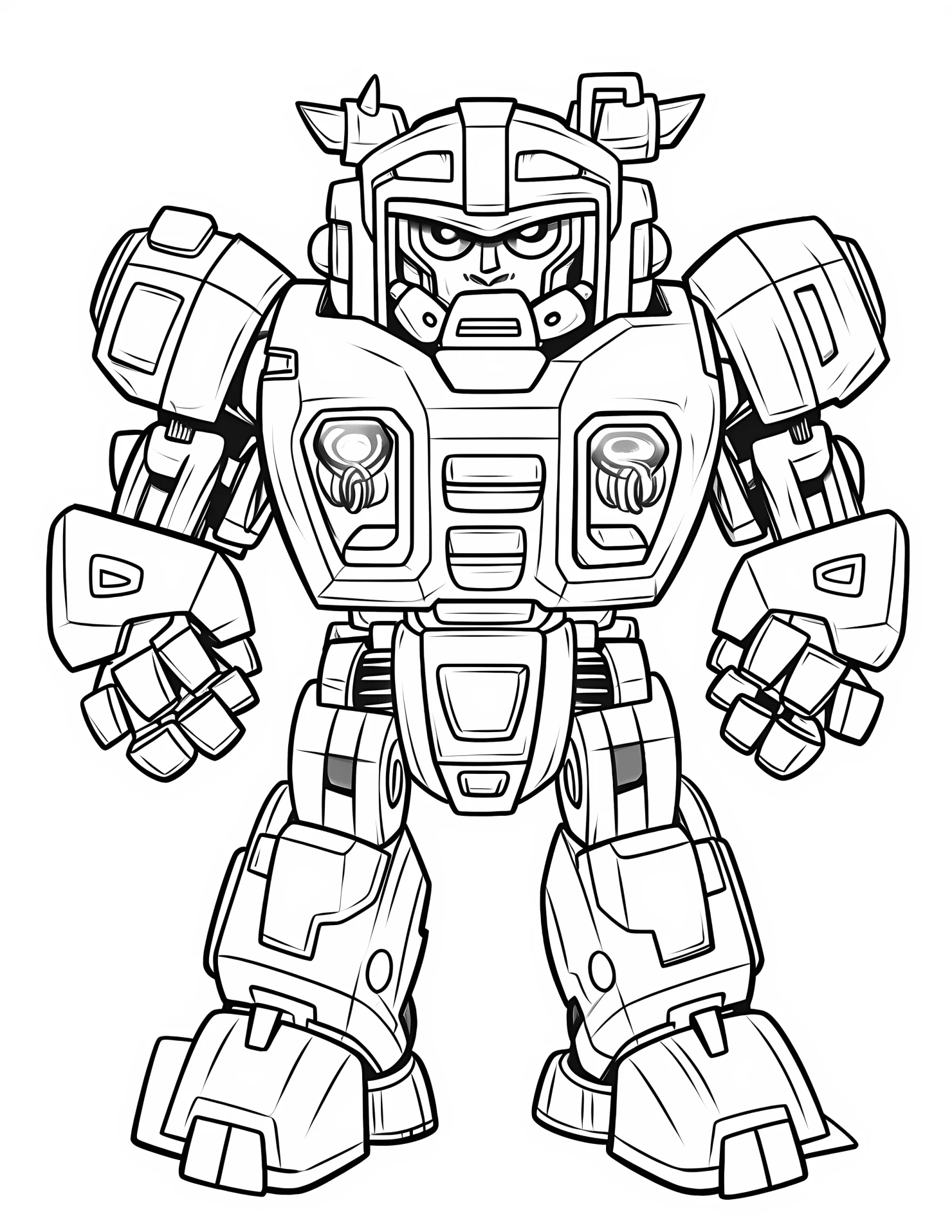 Transformer for kids coloring page on white color background #33151