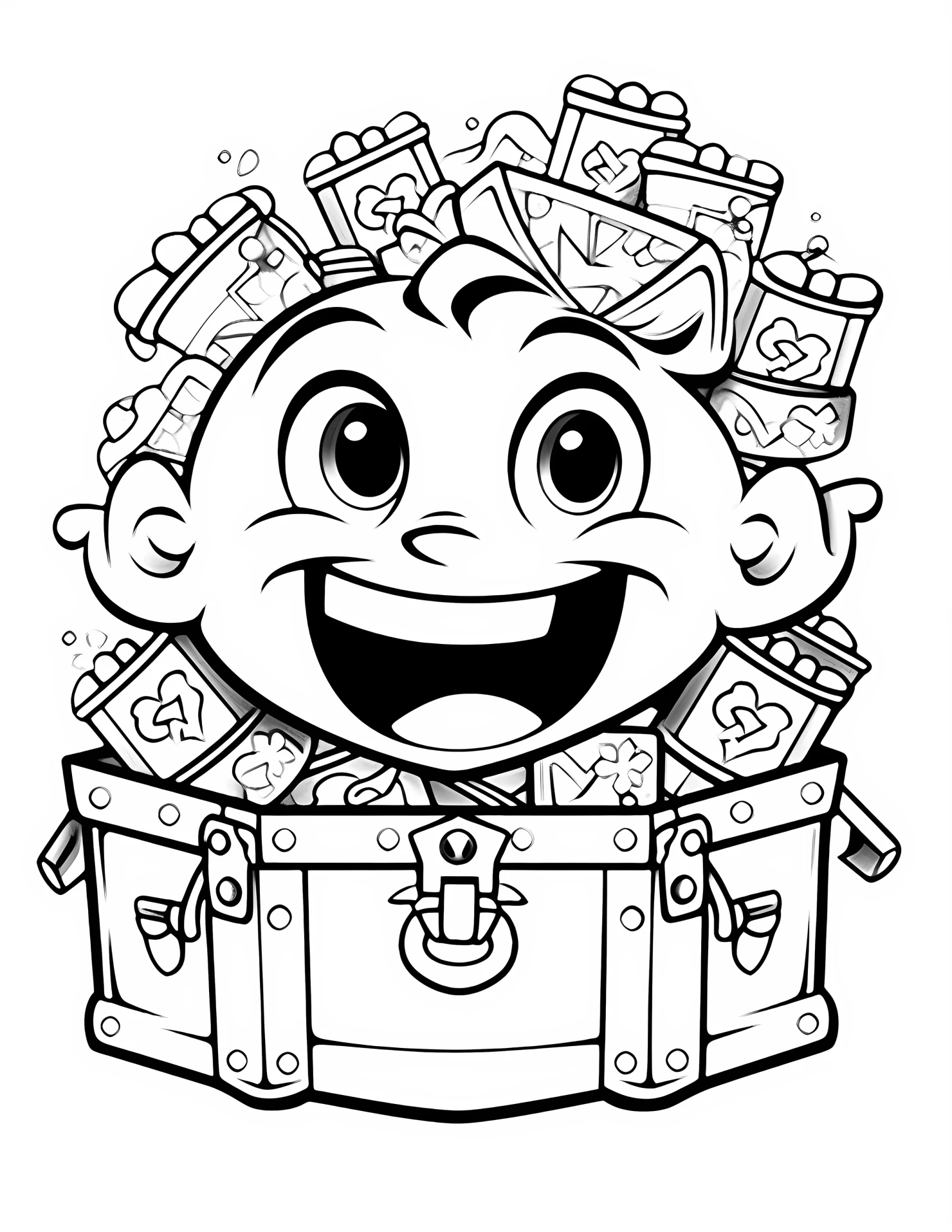 Treasure for kids coloring page on white color background #33156