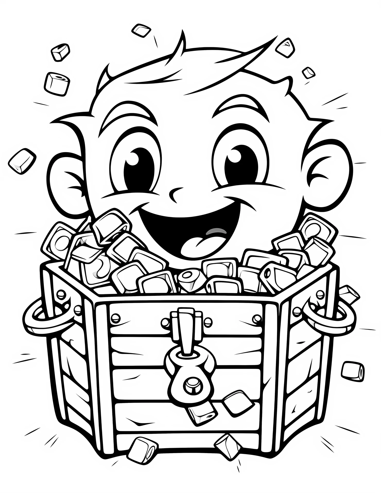 Treasure for kids coloring page on white color background #33158