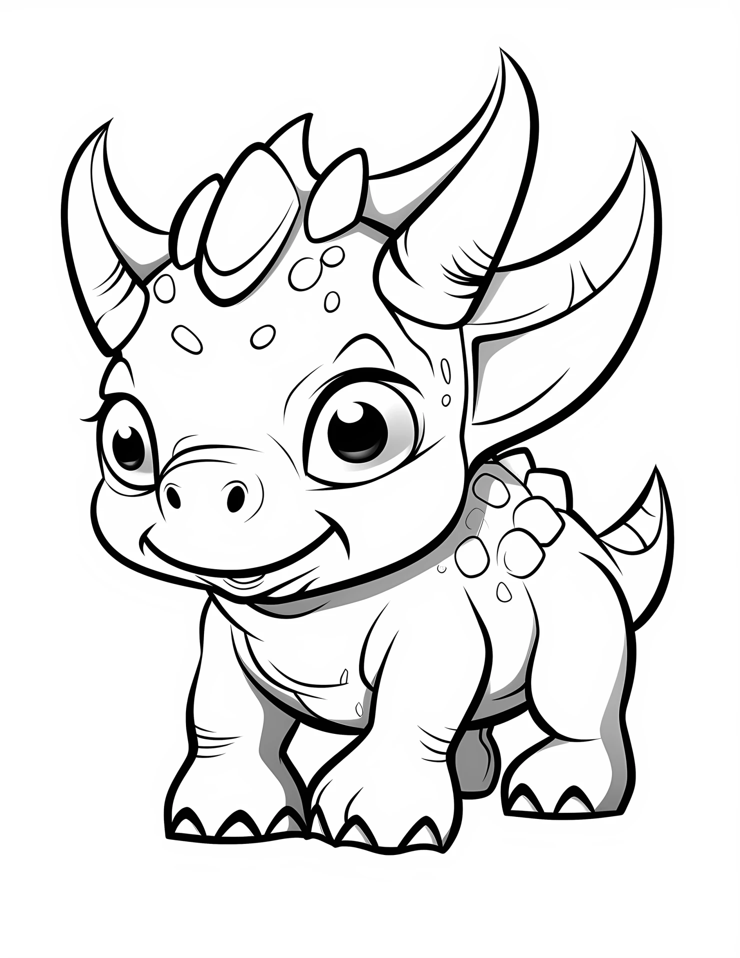 Triceratops for kids coloring page on white color background #33159