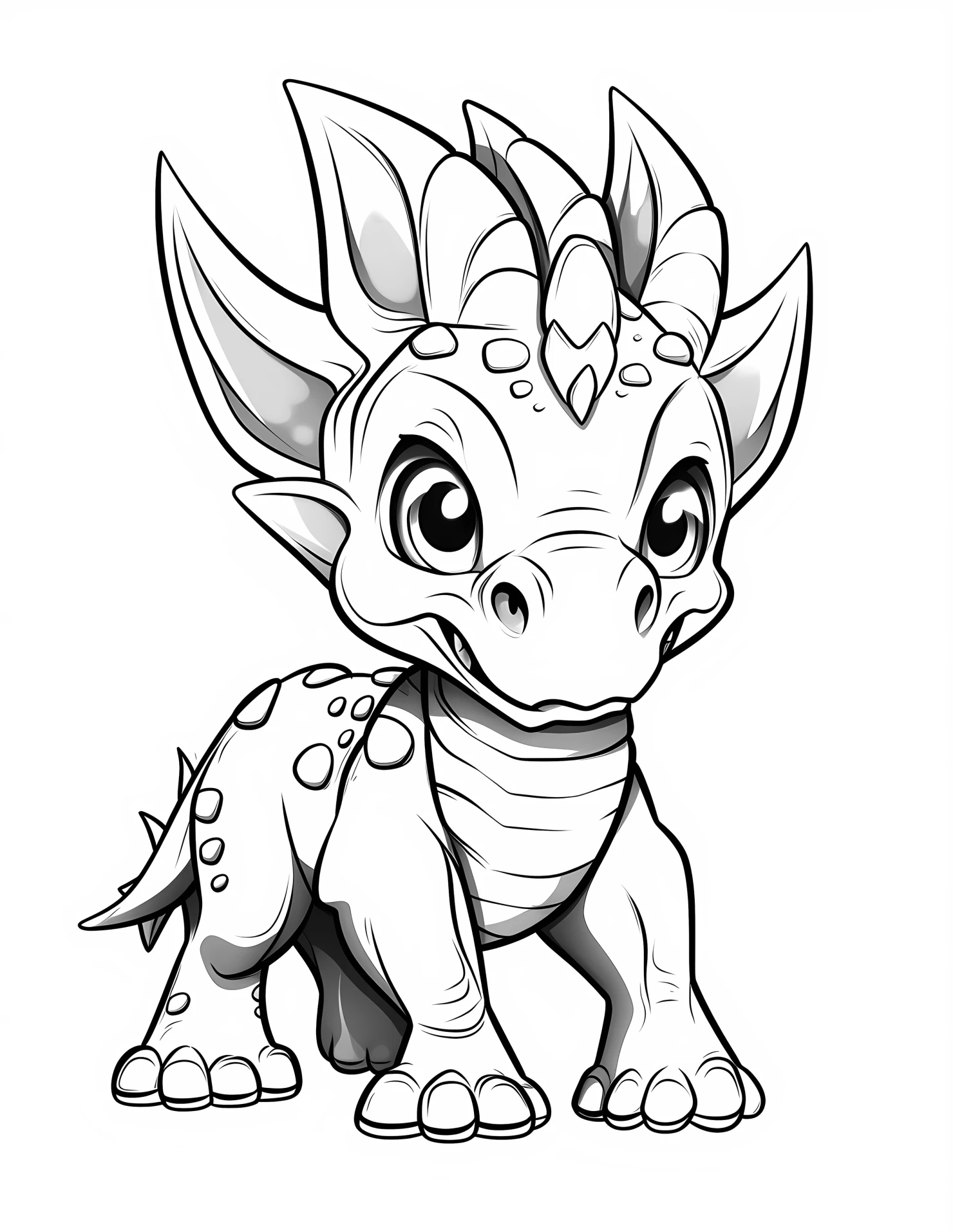 Triceratops for kids coloring page on white color background #33160
