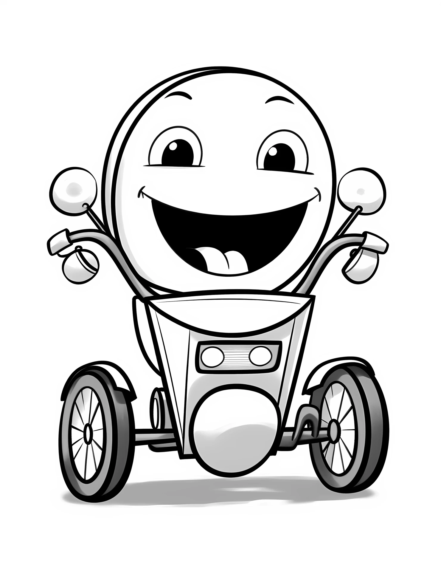 Trike for kids coloring page on white color background #33163