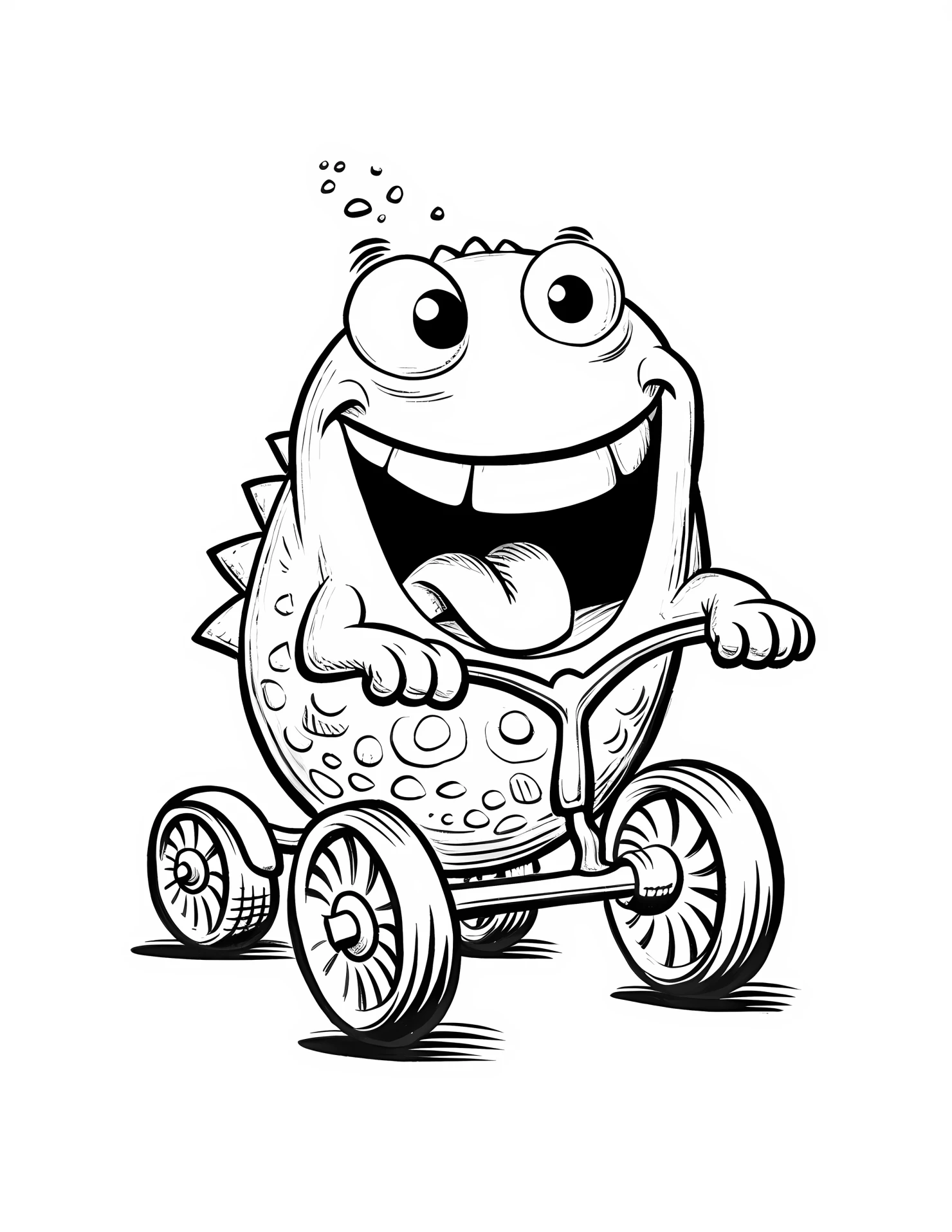 Trike for kids coloring page on white color background #33164