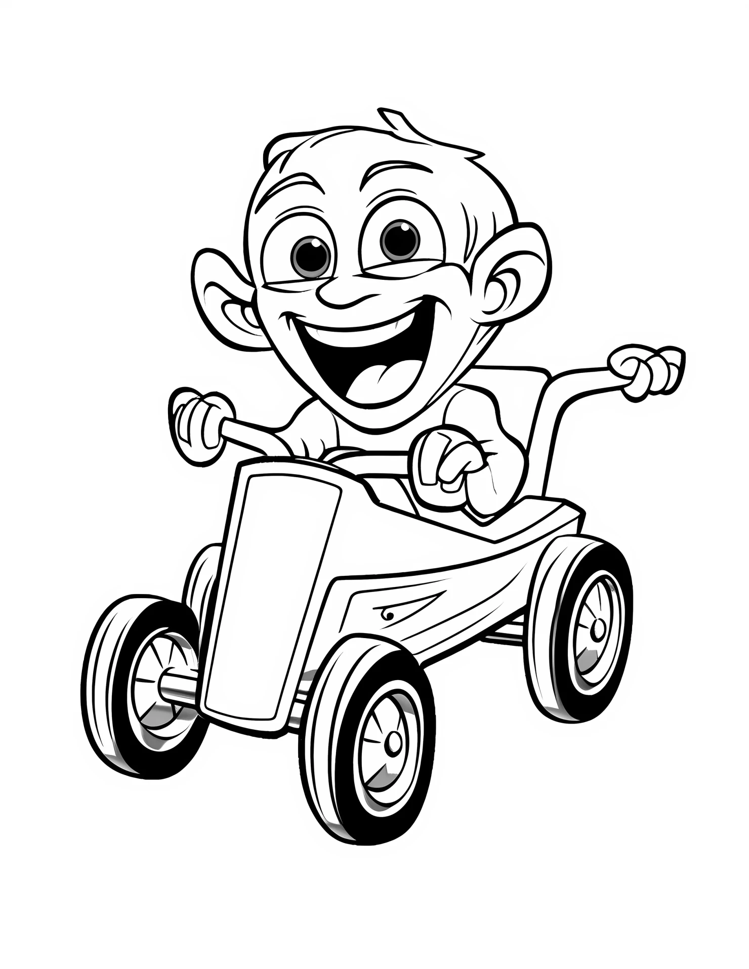 Trike for kids coloring page on white color background #33165