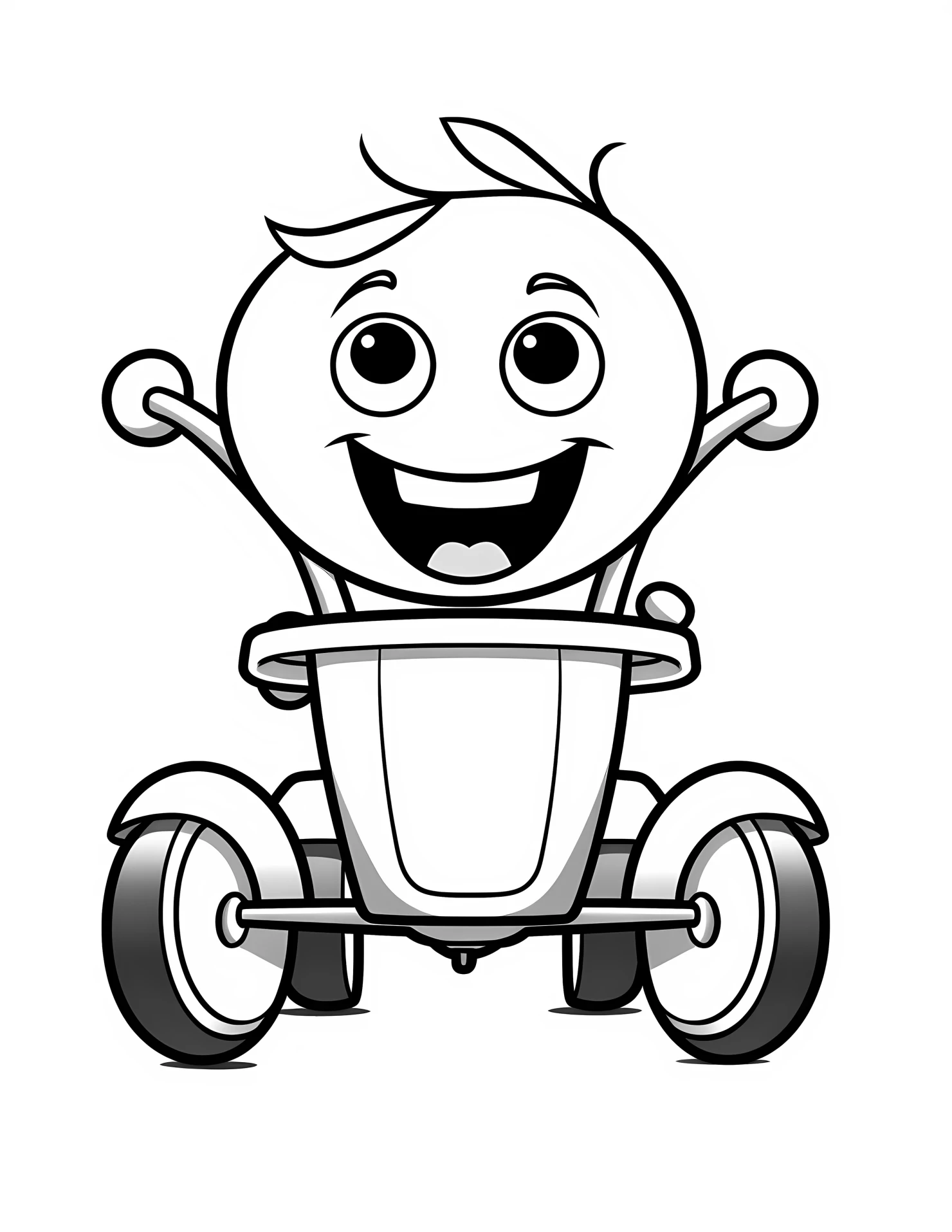 Trike for kids coloring page on white color background #33166