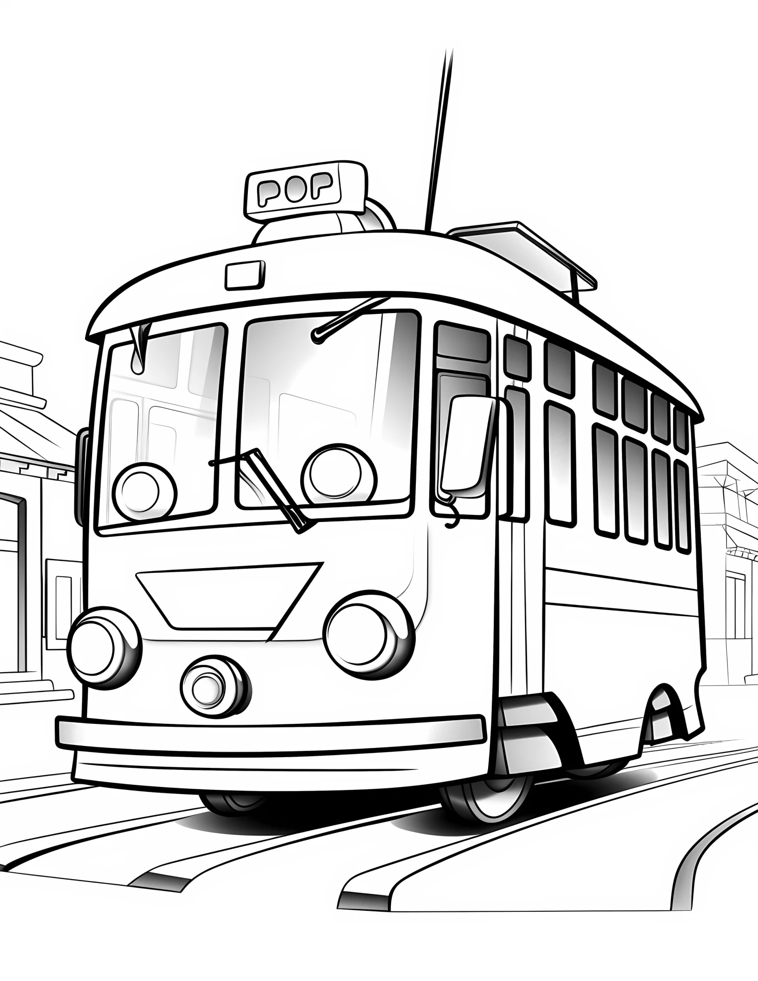 Trolleybus for kids coloring page on white color background #33174