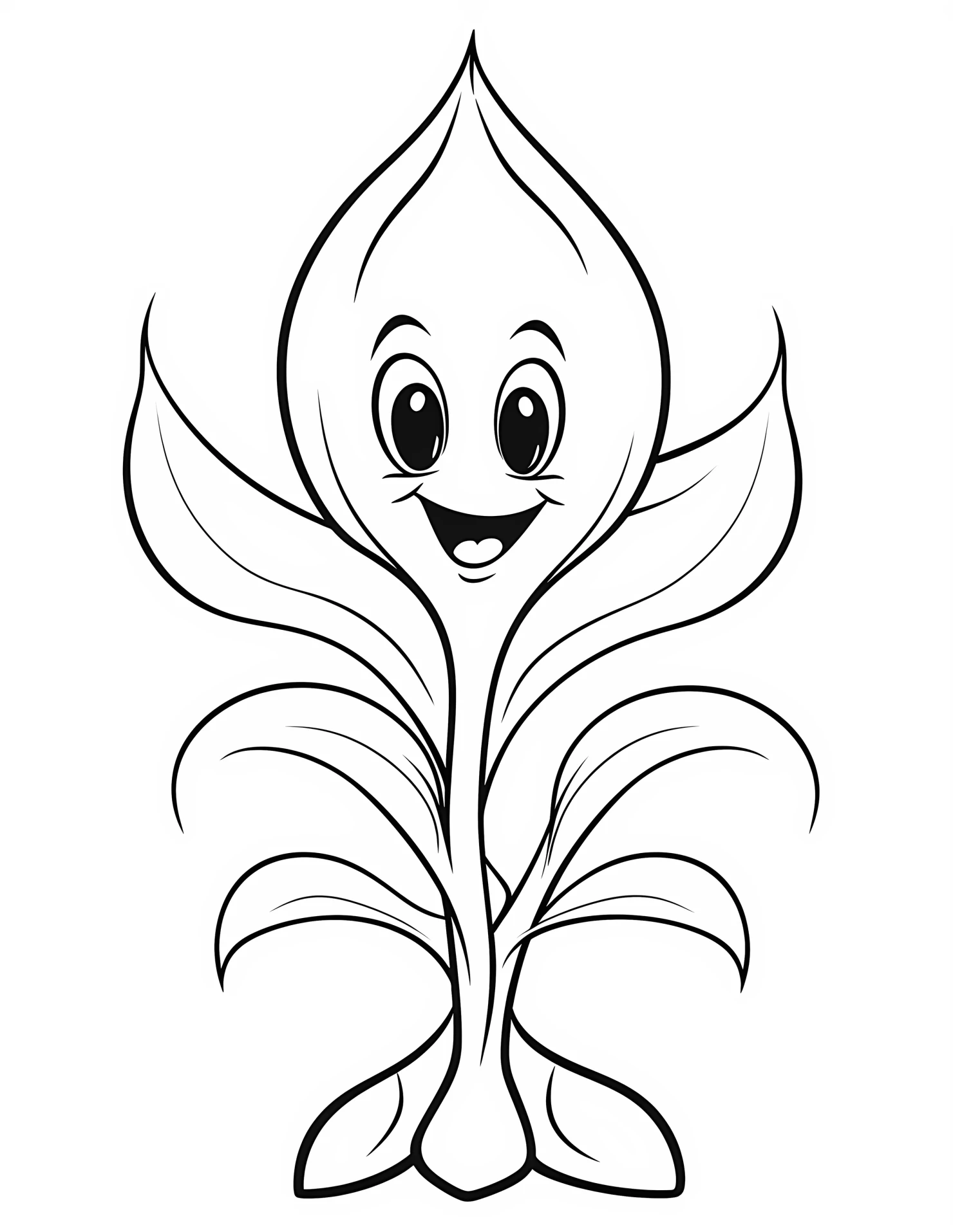 Tulip for kids coloring page on white color background #33183