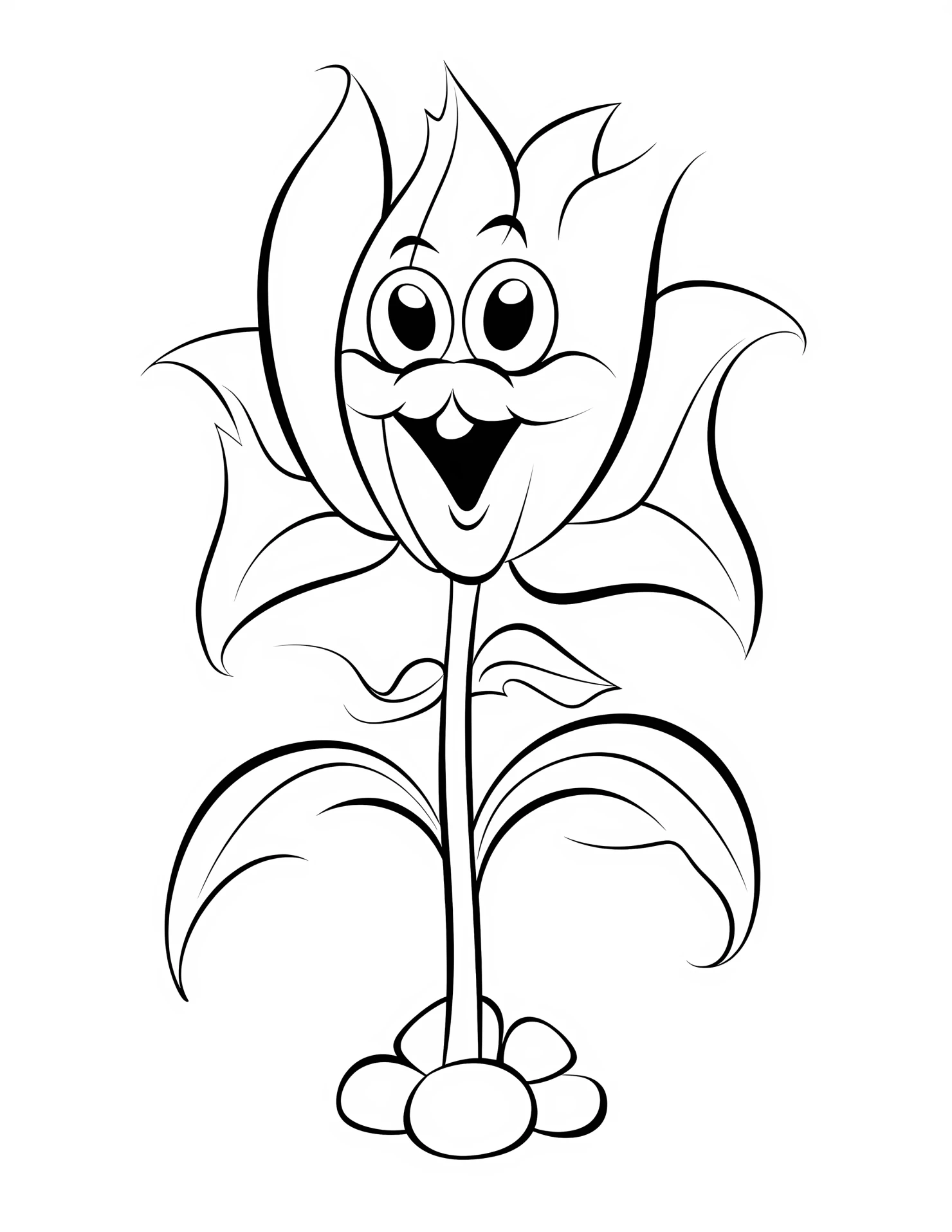Tulip for kids coloring page on white color background #33185